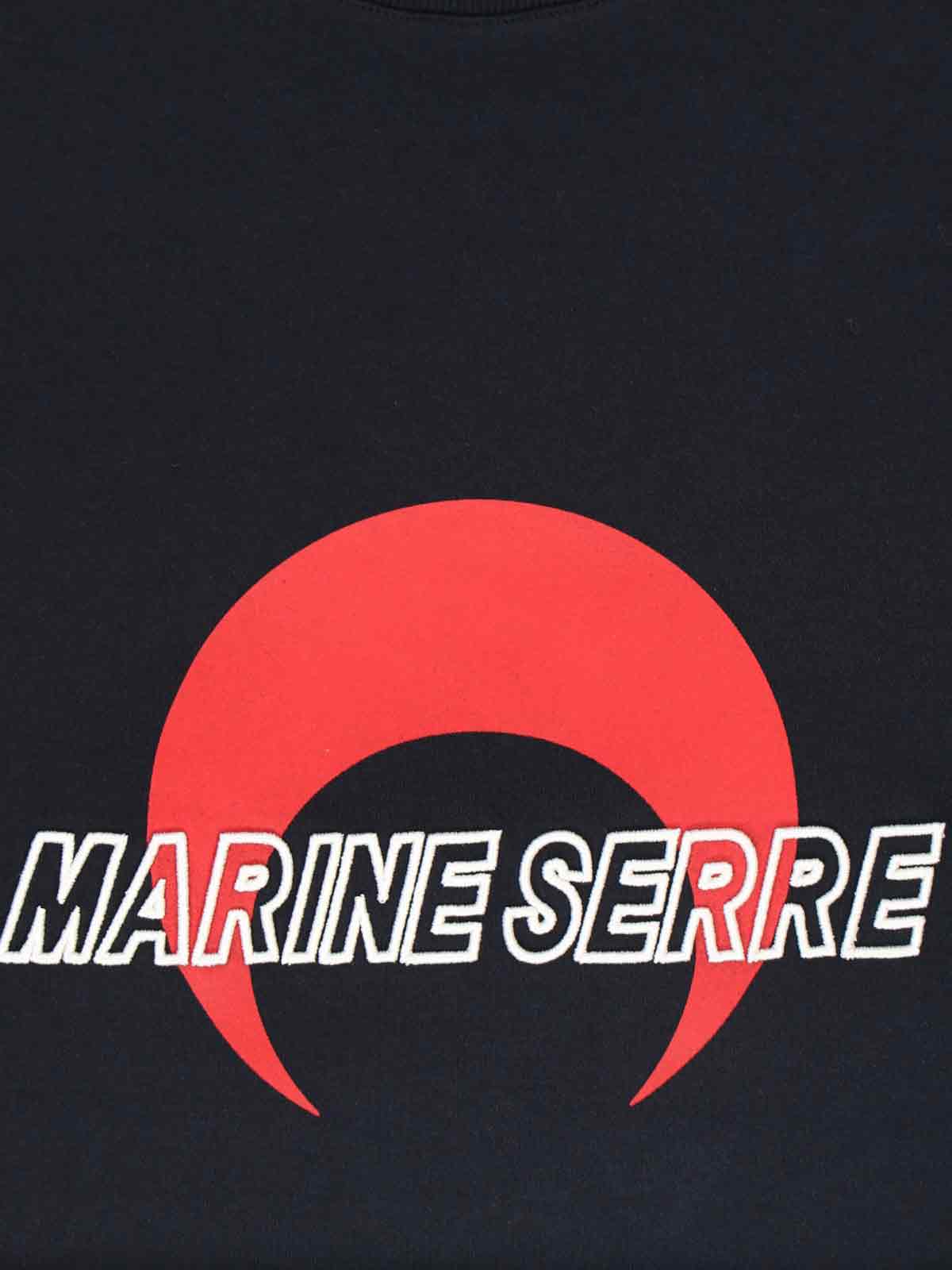 Marine Serre Graphic Print Crew Neck Short Sleeve Top In Blue