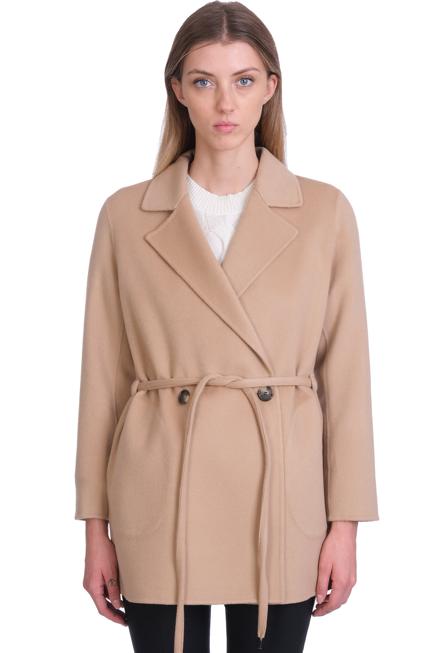 Theory Outerwear In Camel Wool