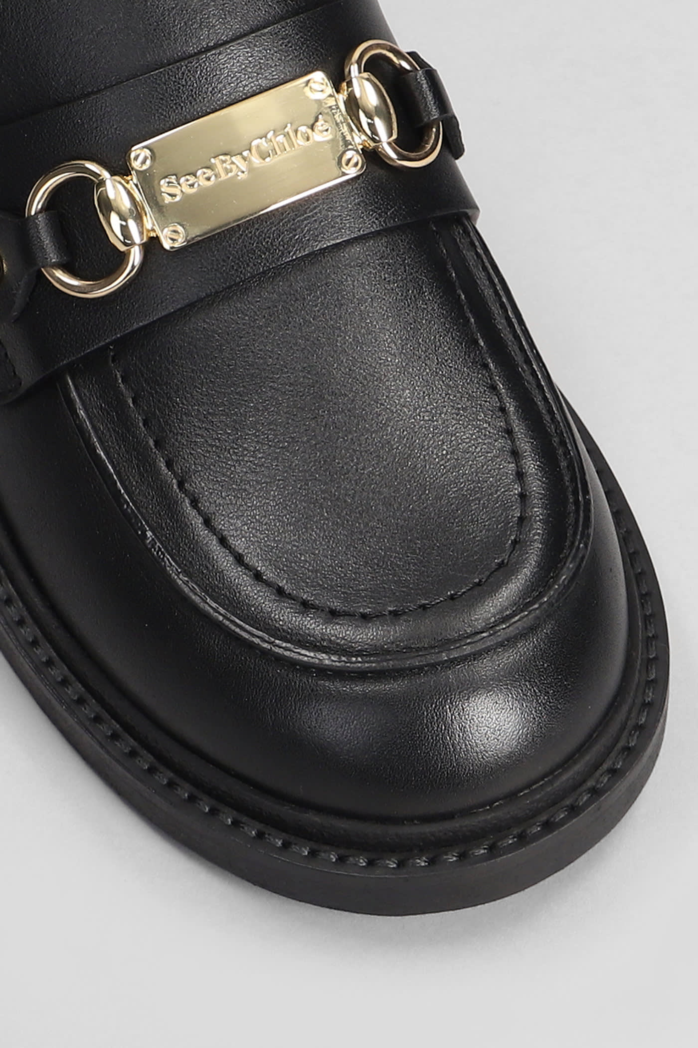 Shop See By Chloé Signature 1 Loafers In Black Leather