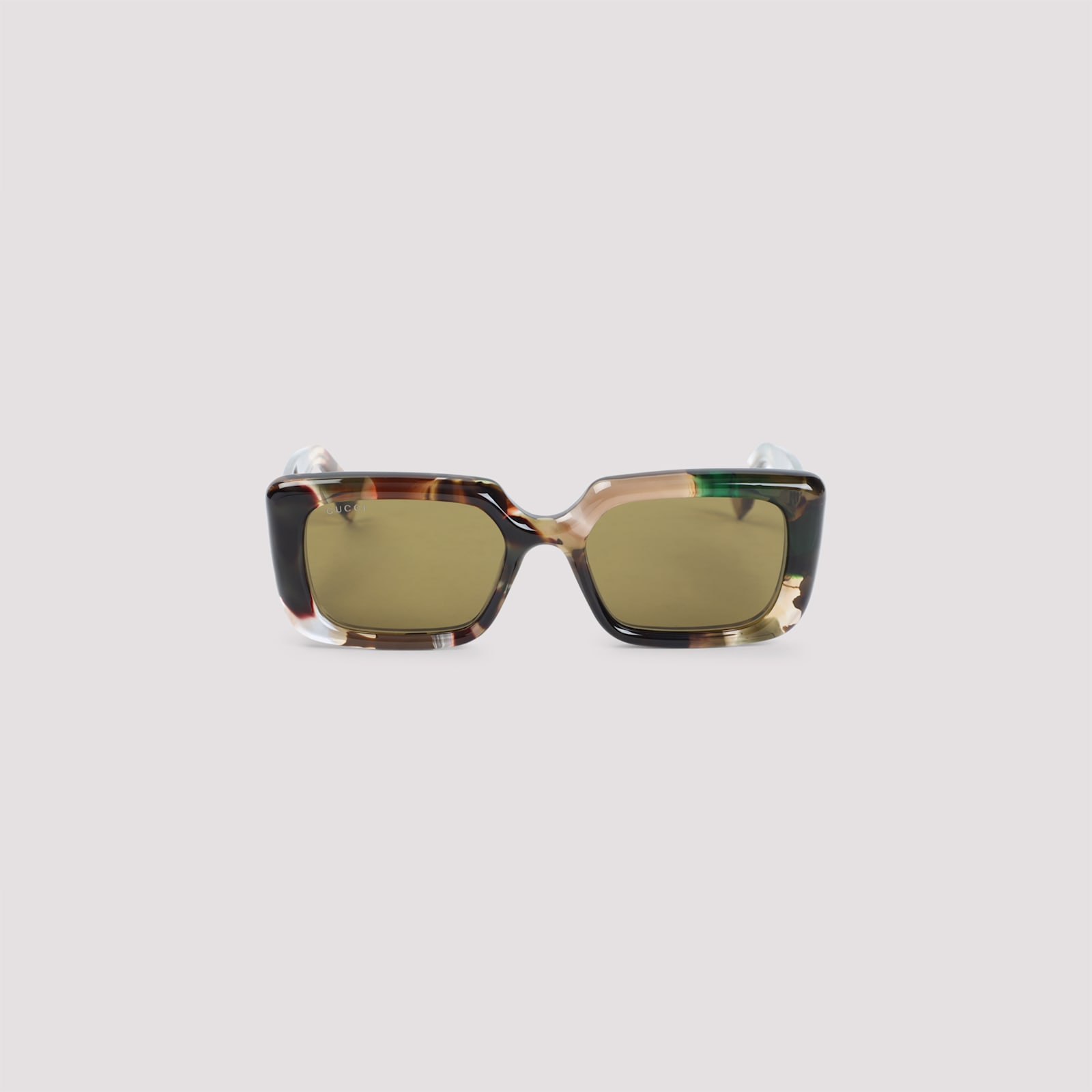 Gucci Oversized Square Frame Sunglasses With Glossy Finish In Multi