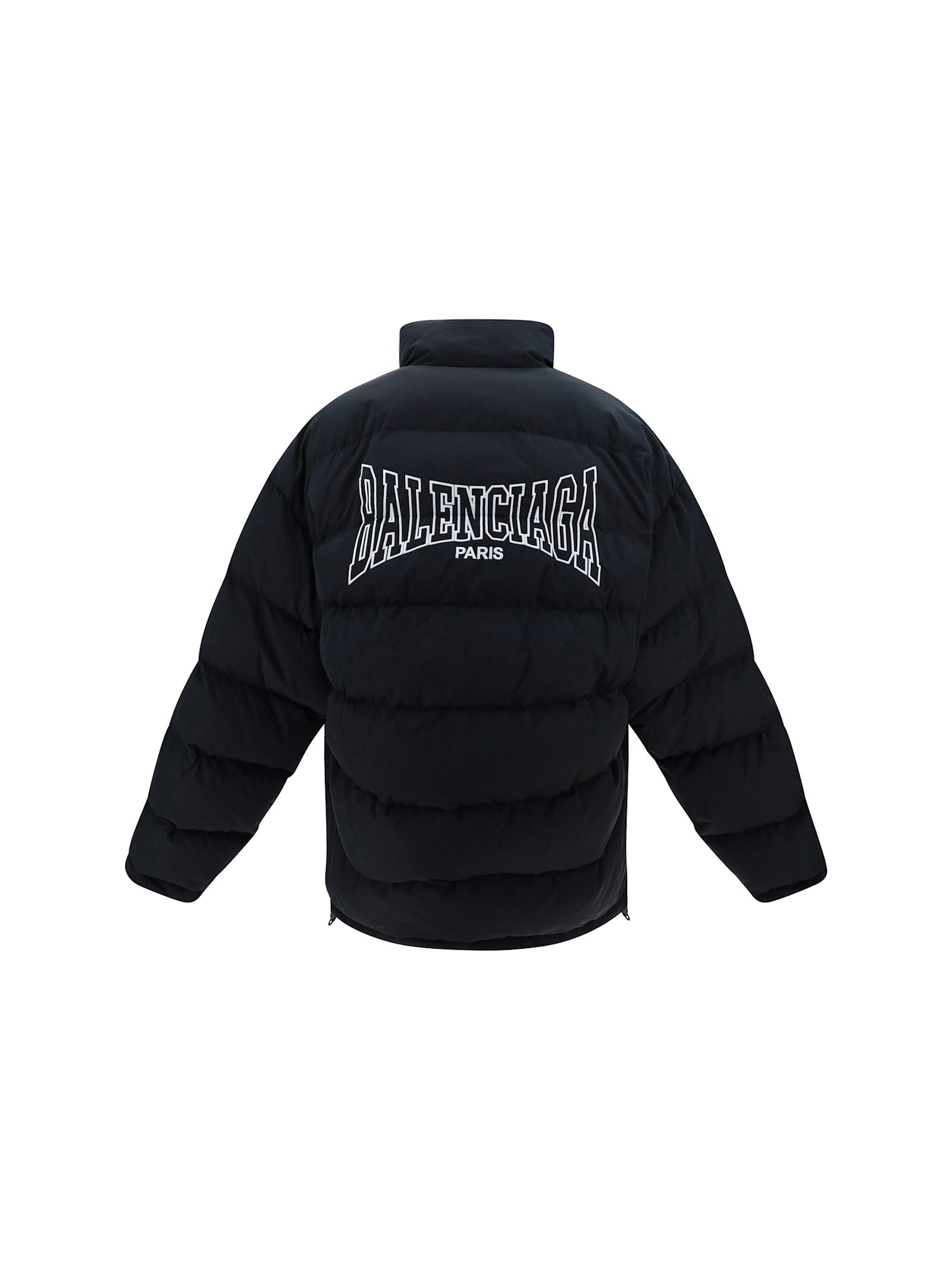 Shop Balenciaga Reversible Cocoon Down Jacket In Black