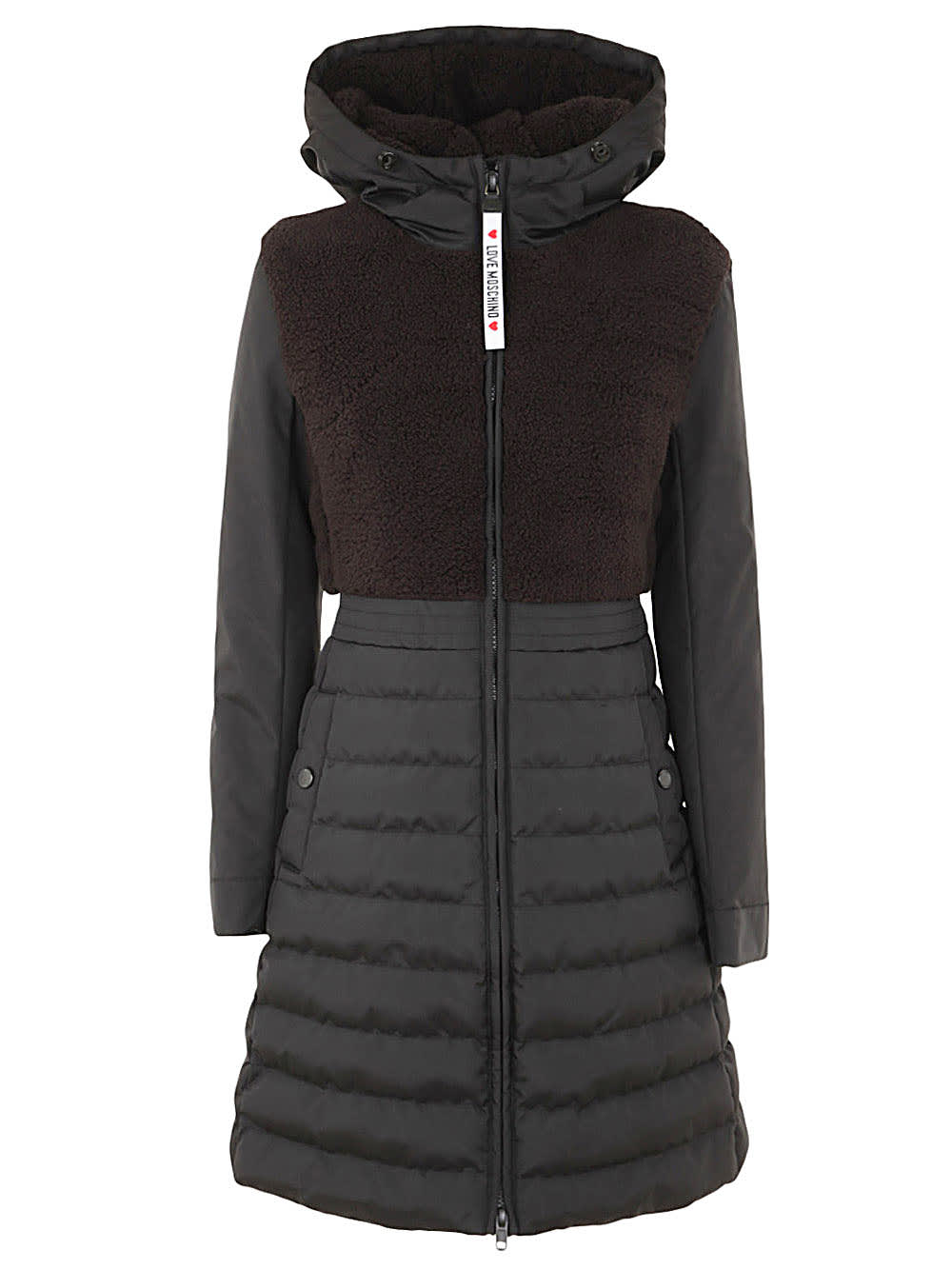 Love Moschino Long Coat In Black