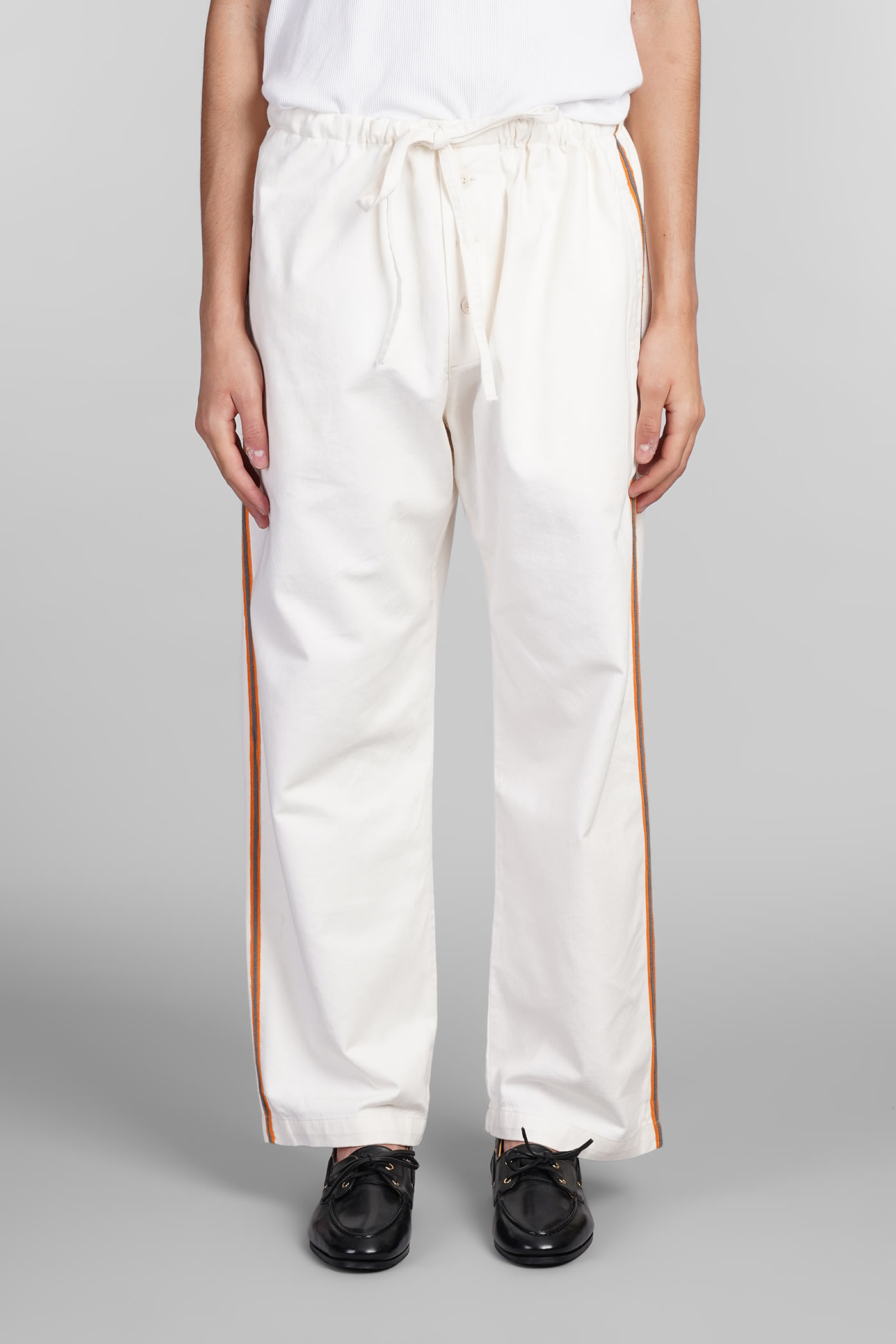 Pants In White Cotton