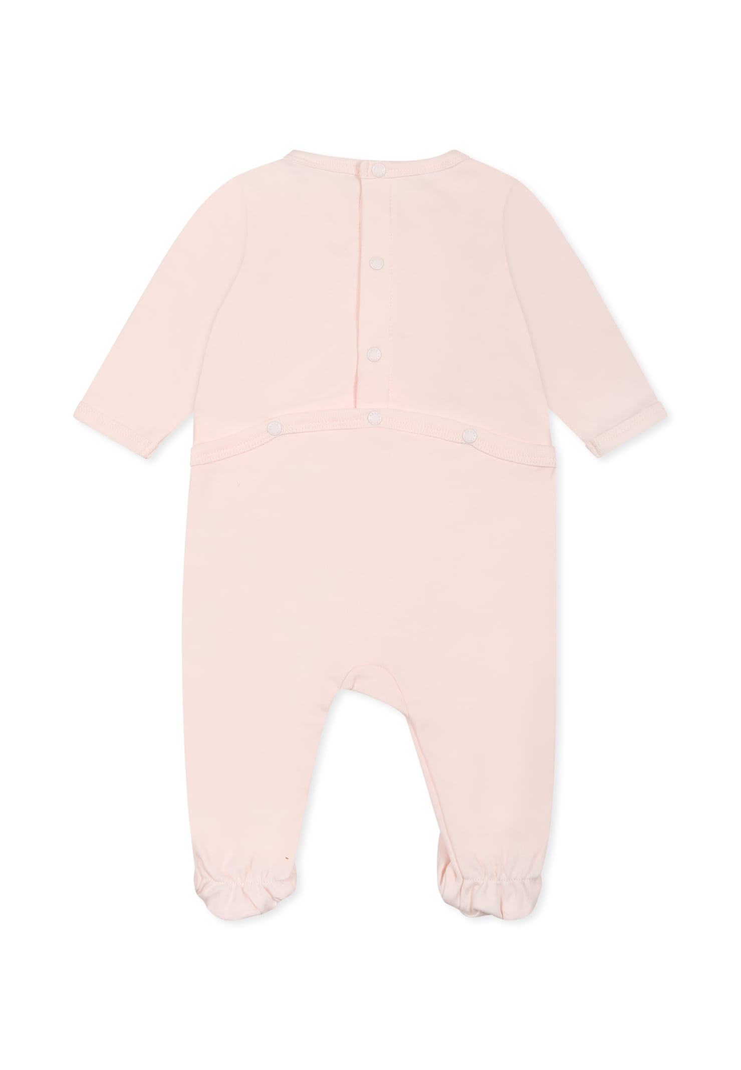 Kenzo Pink Babygrow Set For Baby Girl With Elephant In Pink