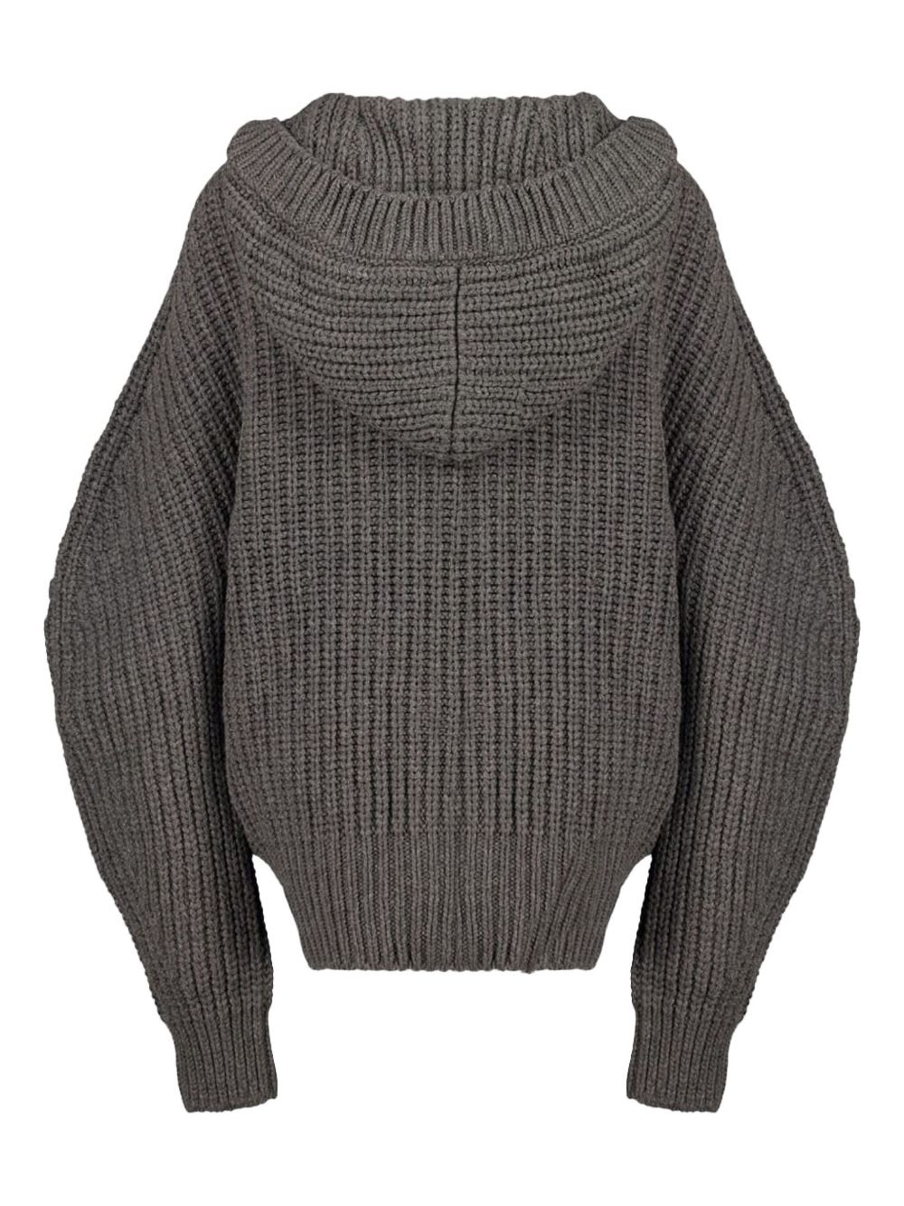Stella Mccartney Wool Hooded Cardigan In Gray