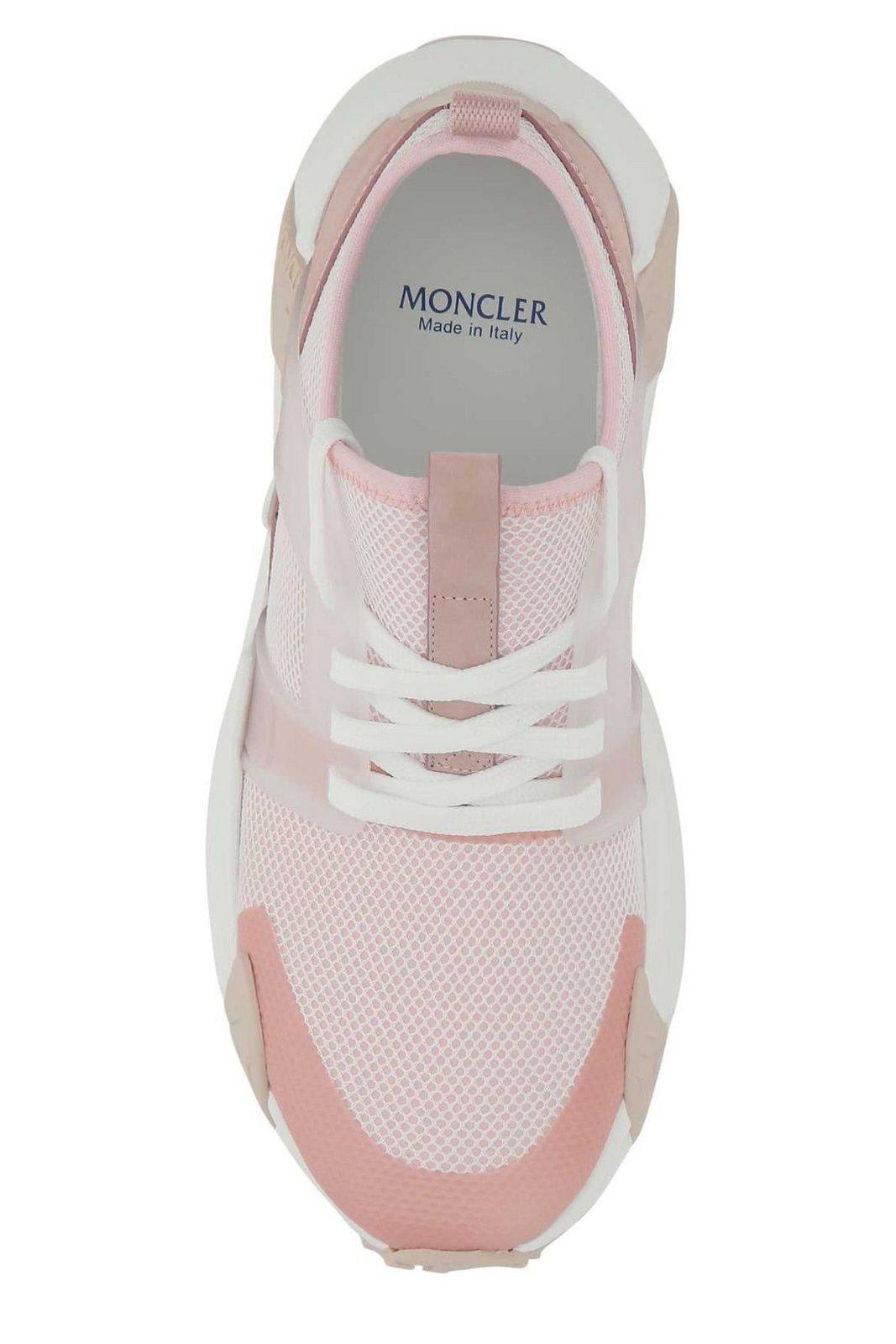 Shop Moncler Round Toe Lace-up Sneakers