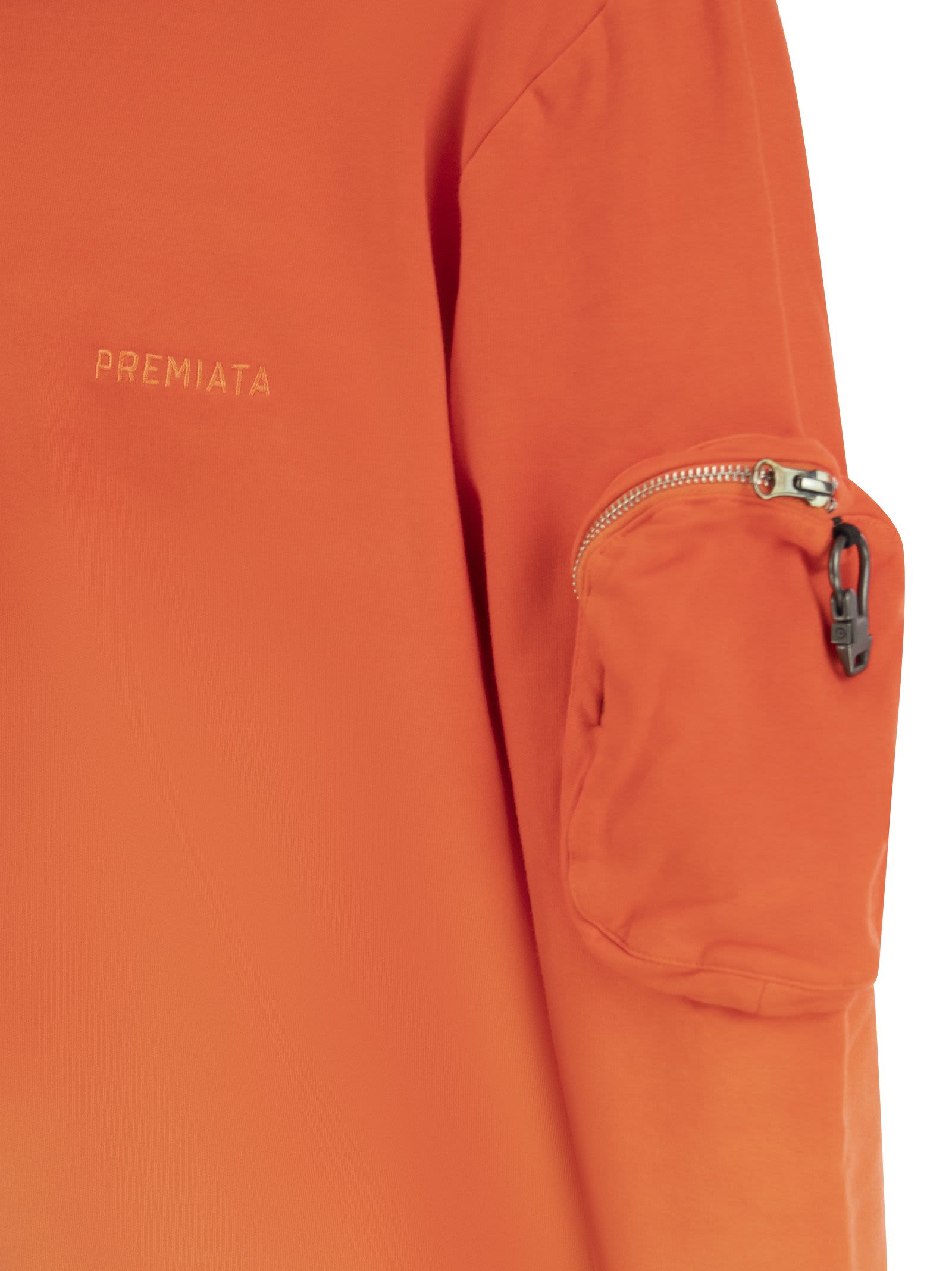 Shop Premiata Crew-neck Sweatshirt With Logo In Orange