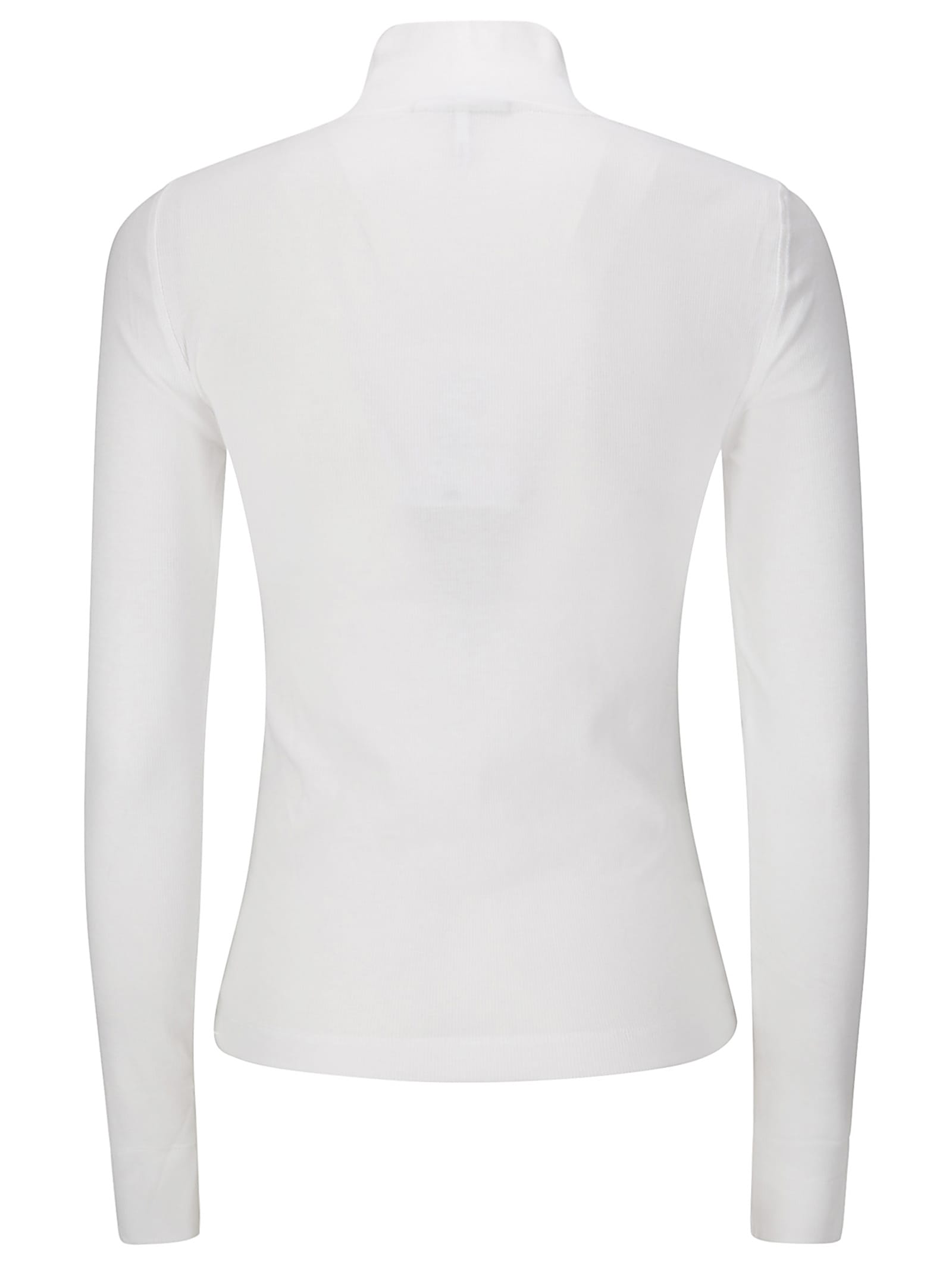 Shop Ganni Soft Cotton Rib Long Sleeve T-shirt In Bright White