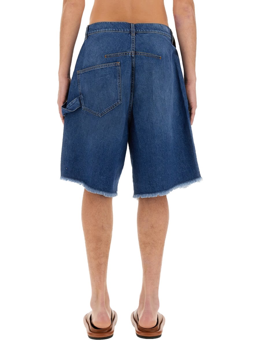 Shop Jw Anderson Twisted Workwear Bermuda Shorts In Blue