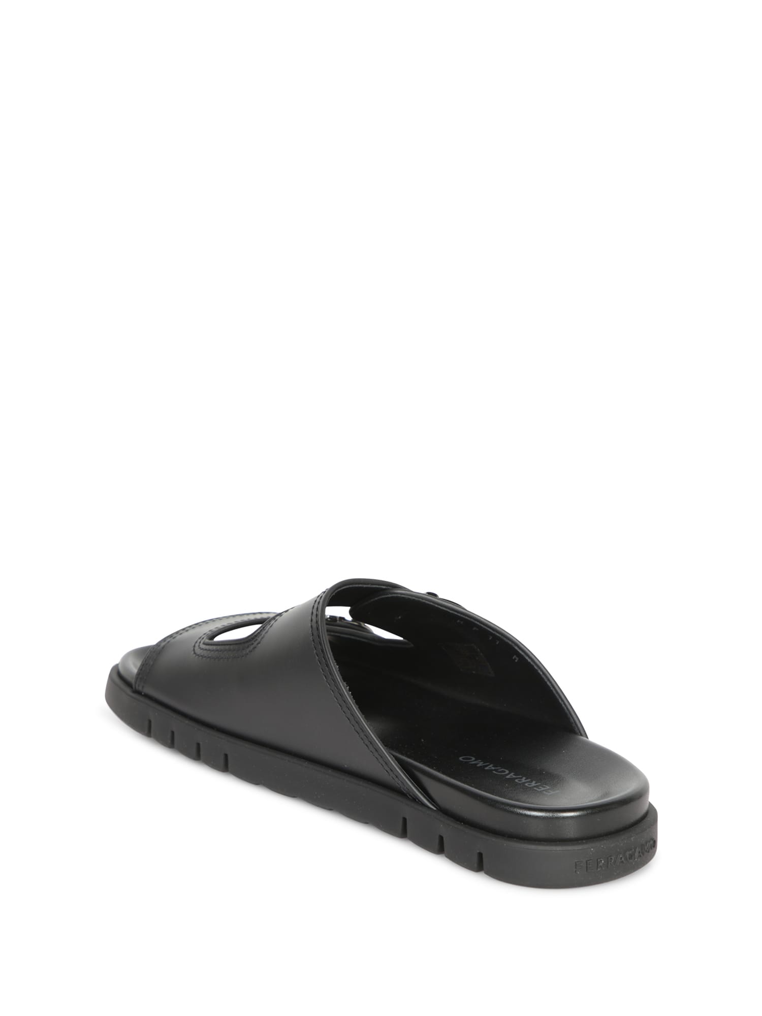 Shop Ferragamo Gancino Black Sandal