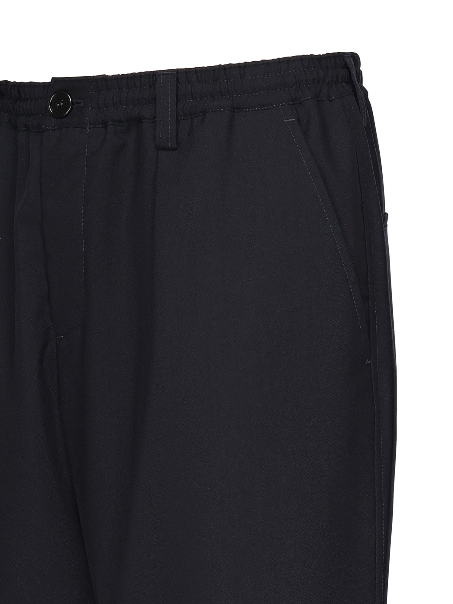 Marni Cropped Pants In Cool Wool In Black