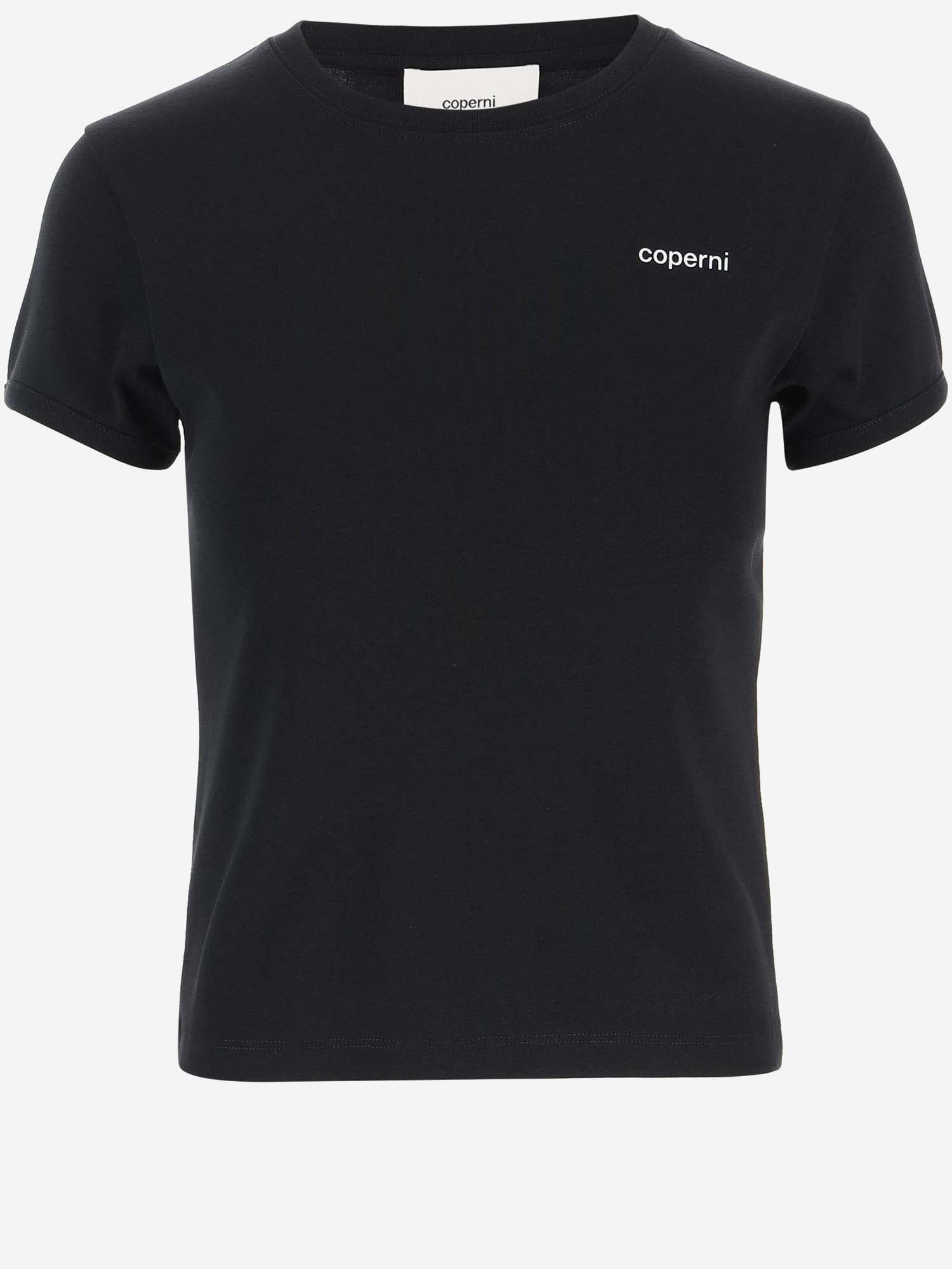 Coperni Washed Logo Boxy T-shirt In Black/white