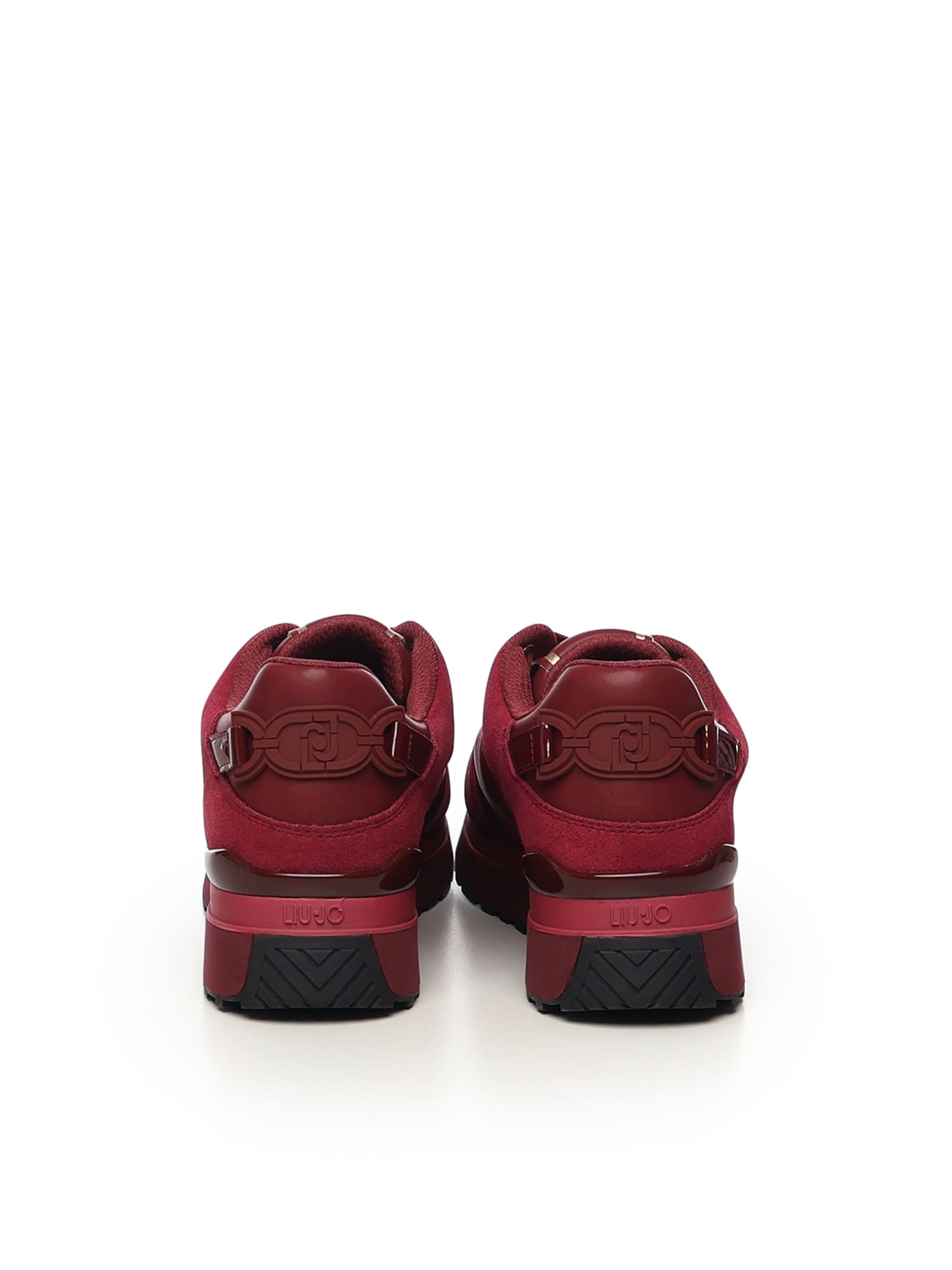 Liu •jo Leather Platform Sneakers In Pink