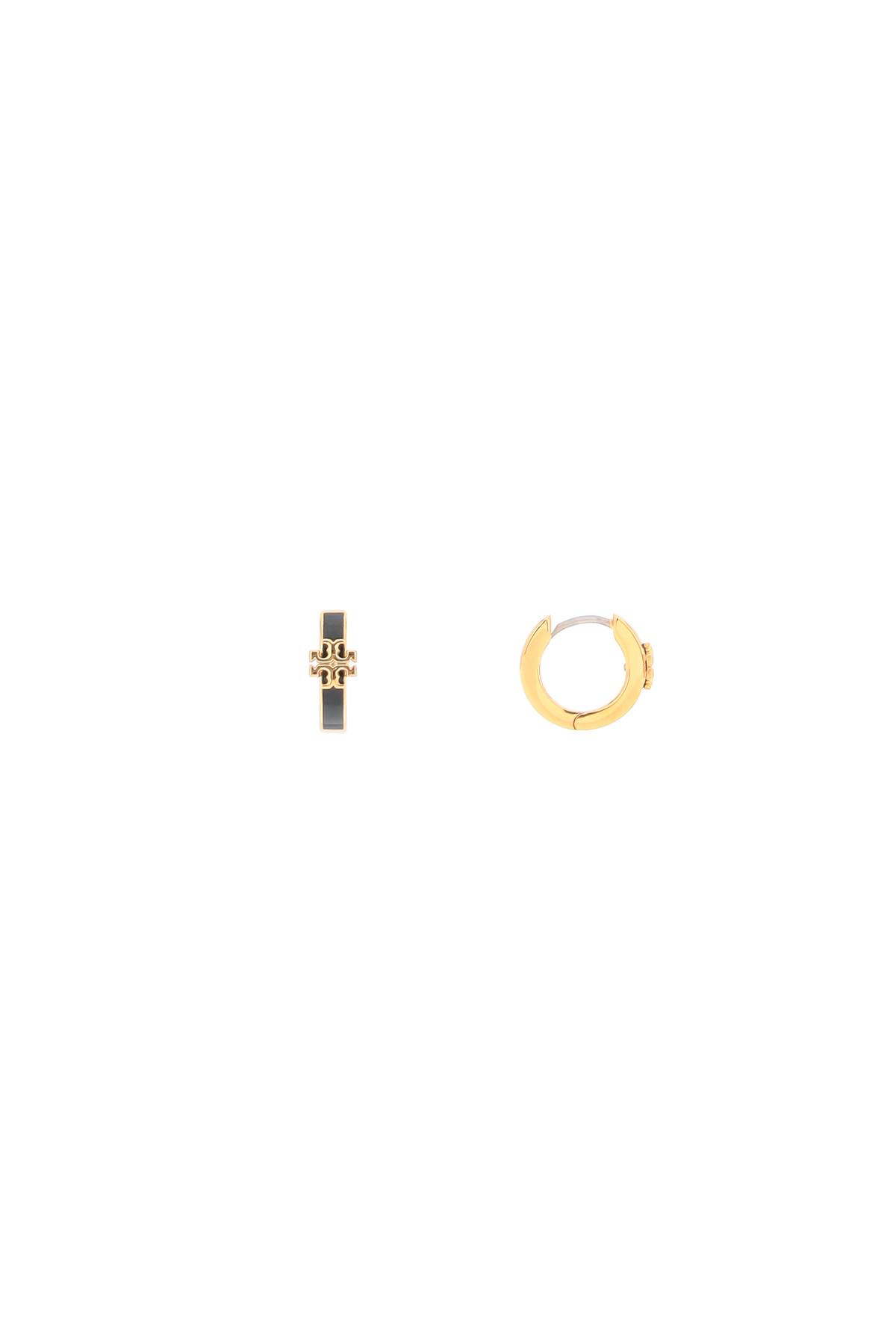 Tory Burch Kira Enamel Huggie Earrings In Gold