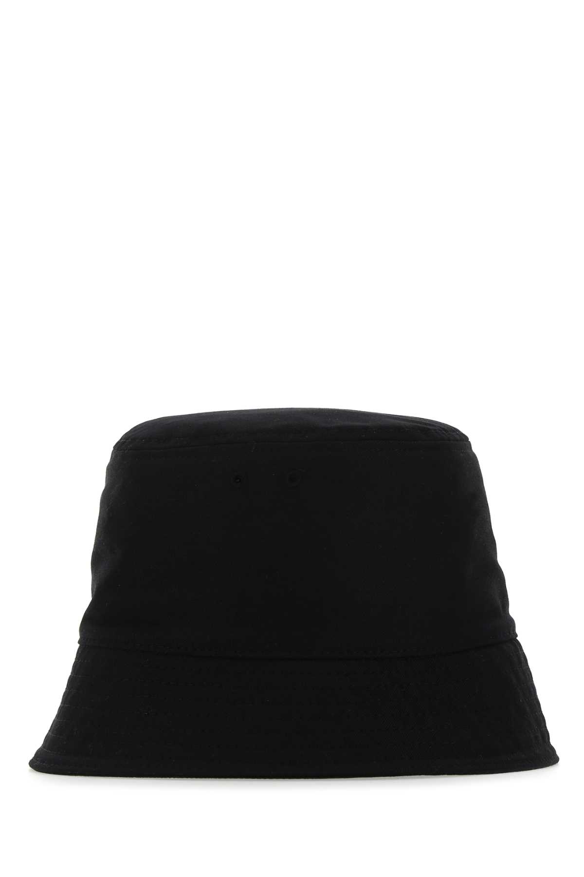 Shop Valentino Black Cotton Hat In 0ni