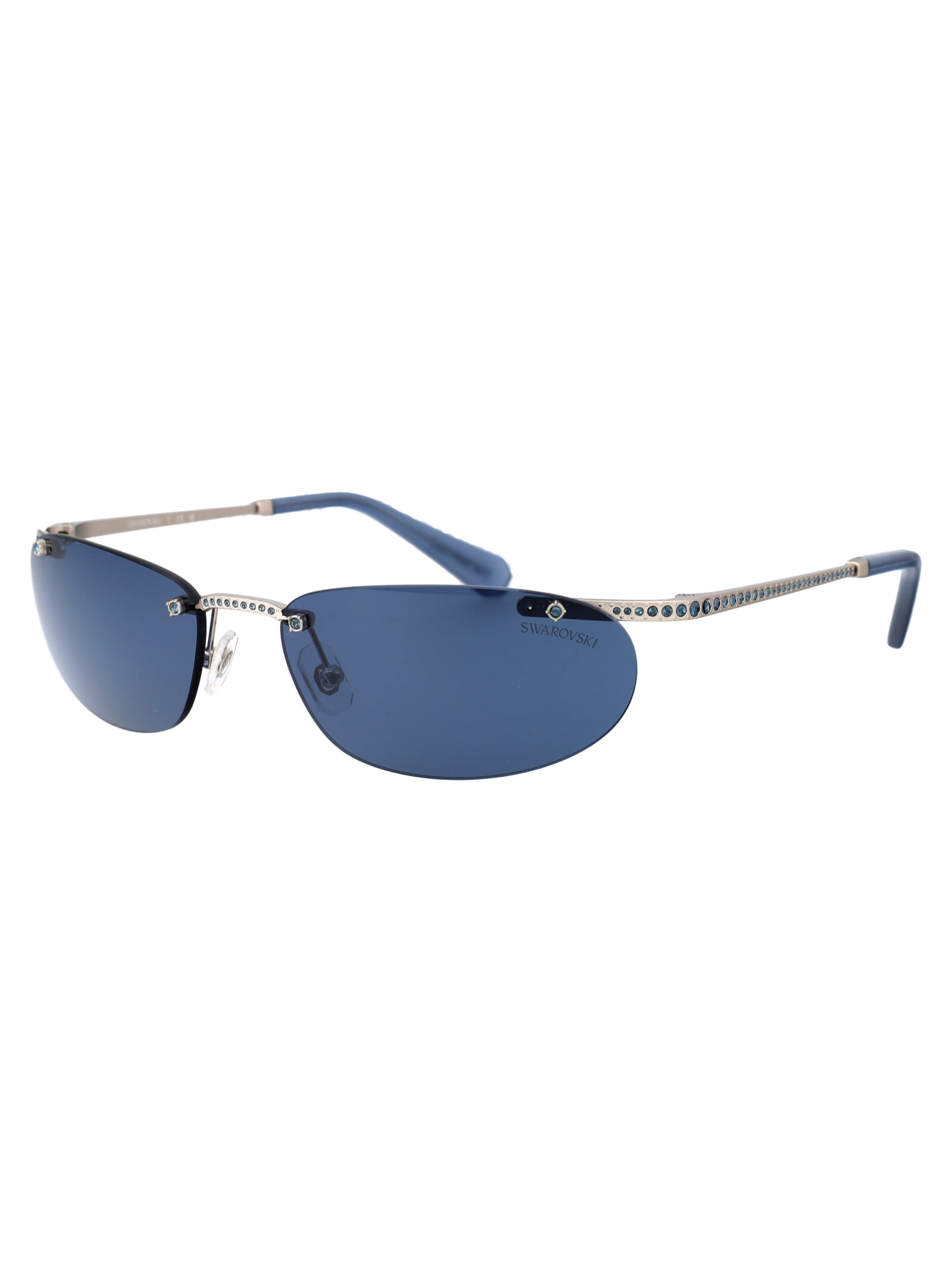 Shop Swarovski 0sk7019 Sunglasses In 402555 Matte Silver