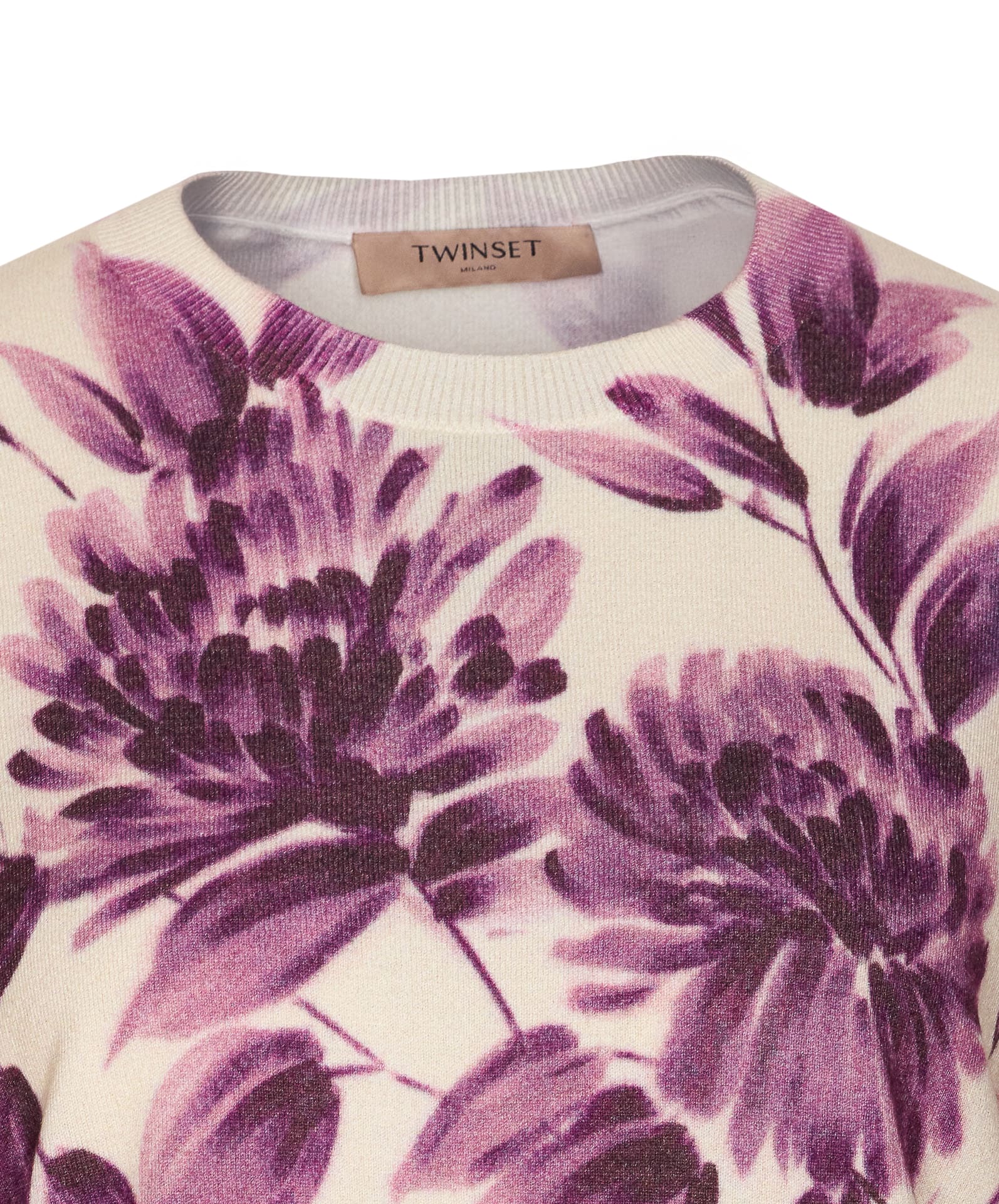 Twinset Twin-set Floral Lace Sweater With Lightweight Elegance In Multi