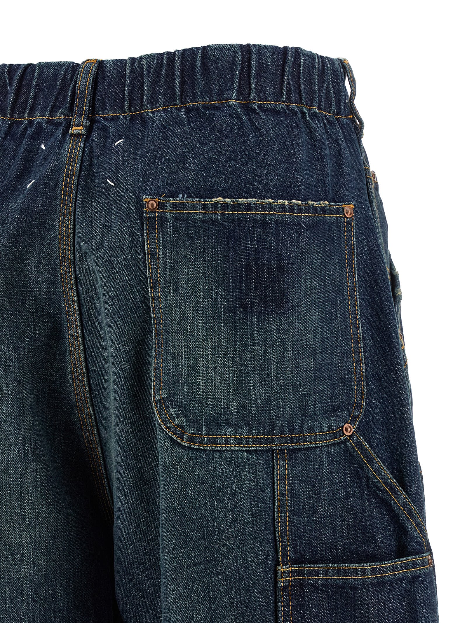 Maison Margiela Comfortable Wide Leg Work Jeans In Blue