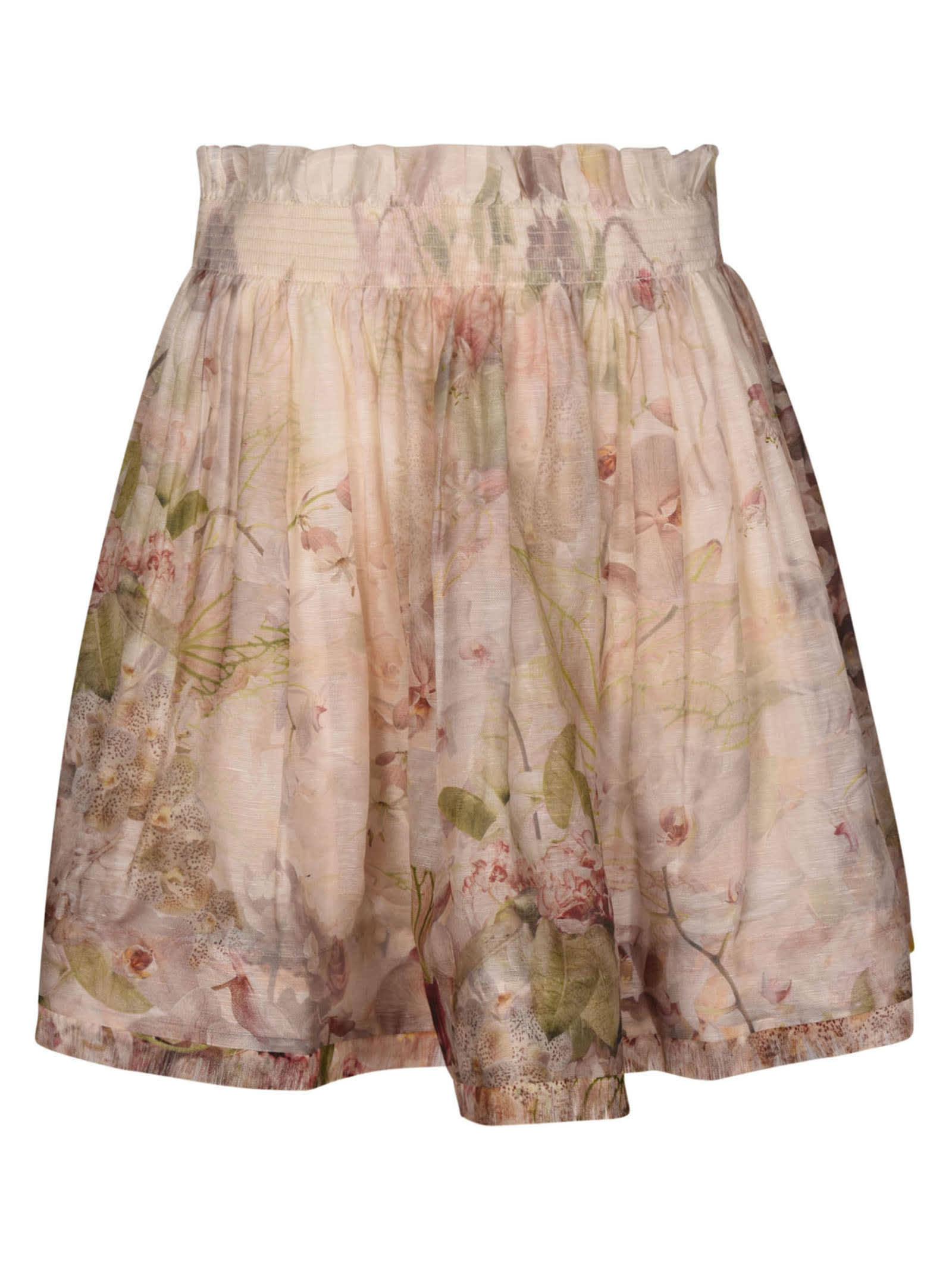 Zimmermann Flared Floral Printed Short Skirt
