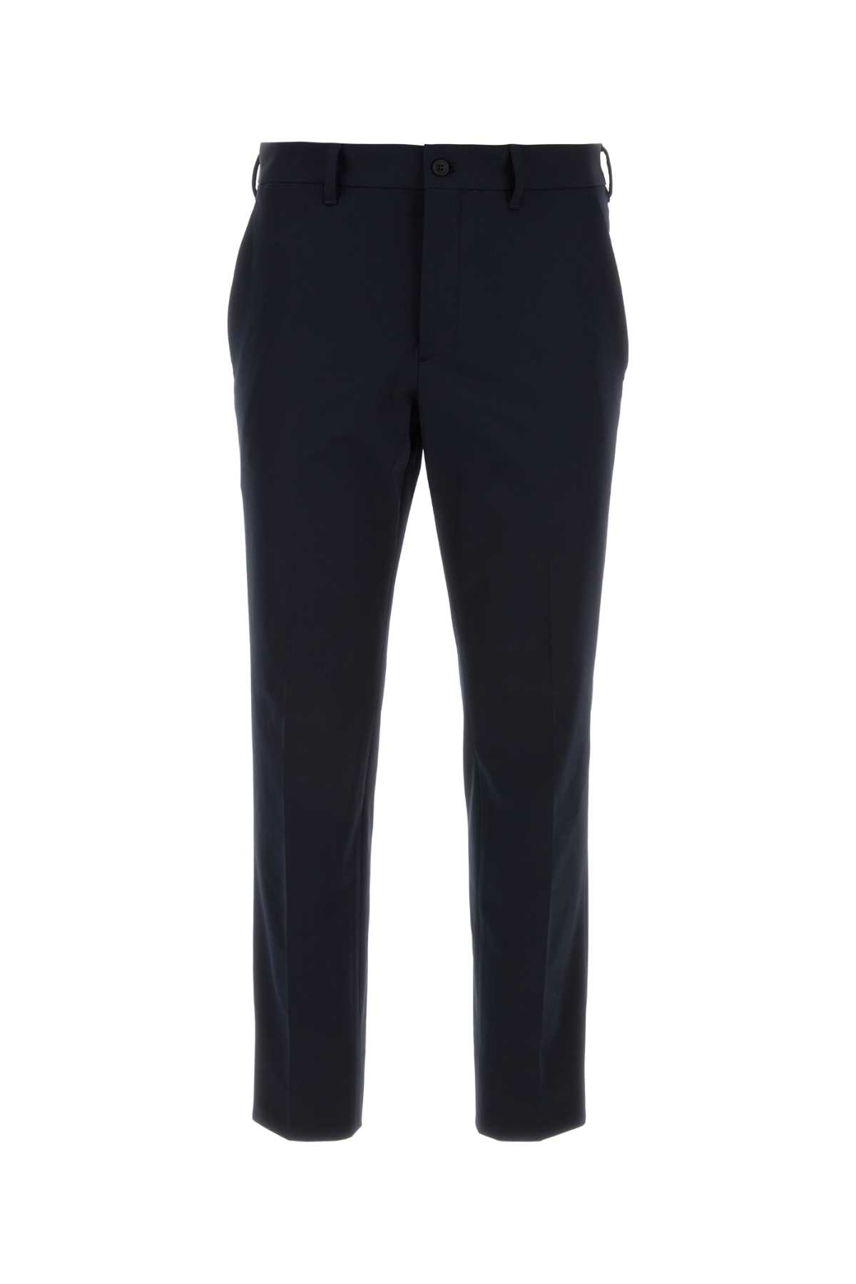 Shop Prada Blue Stretch Polyester Pant In Bleu