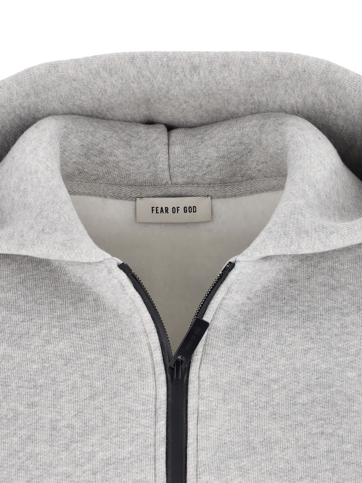 Fear Of God Grey Oversized Zipped Hoodie In Gray