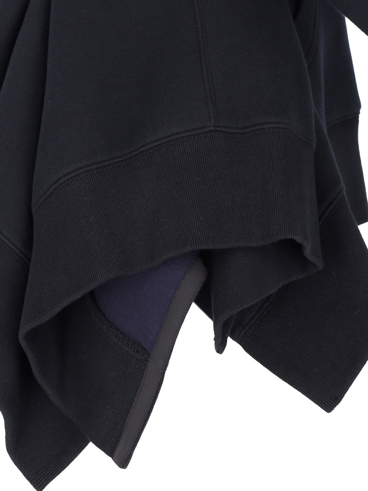 Shop Sacai Ruffle Detail Hoodie In Black