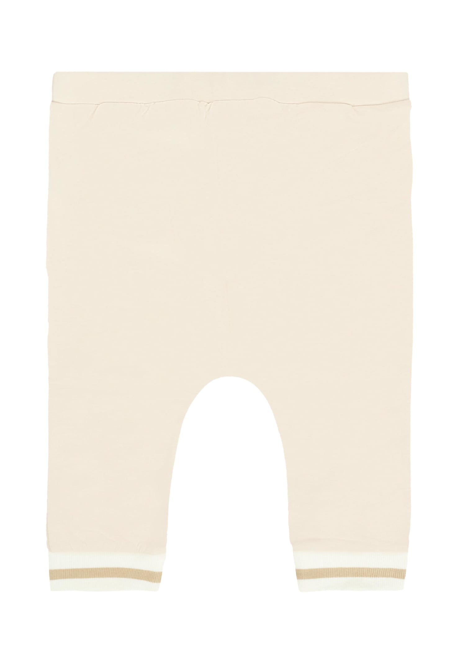 Fendi Beige Trousers For Babykids With Logo In Neutral