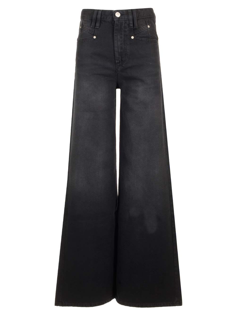 Isabel Marant Lemony High-waisted Jeans In Black