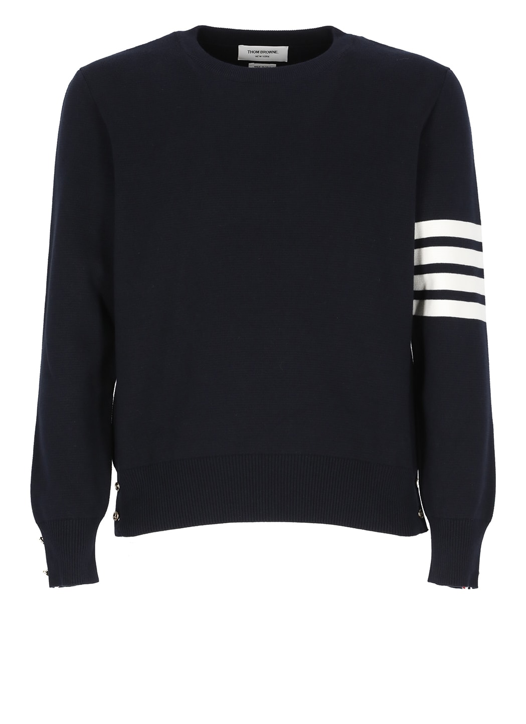 Thom Browne 4-bar Stripe Virgin Wool Jumper In Blue