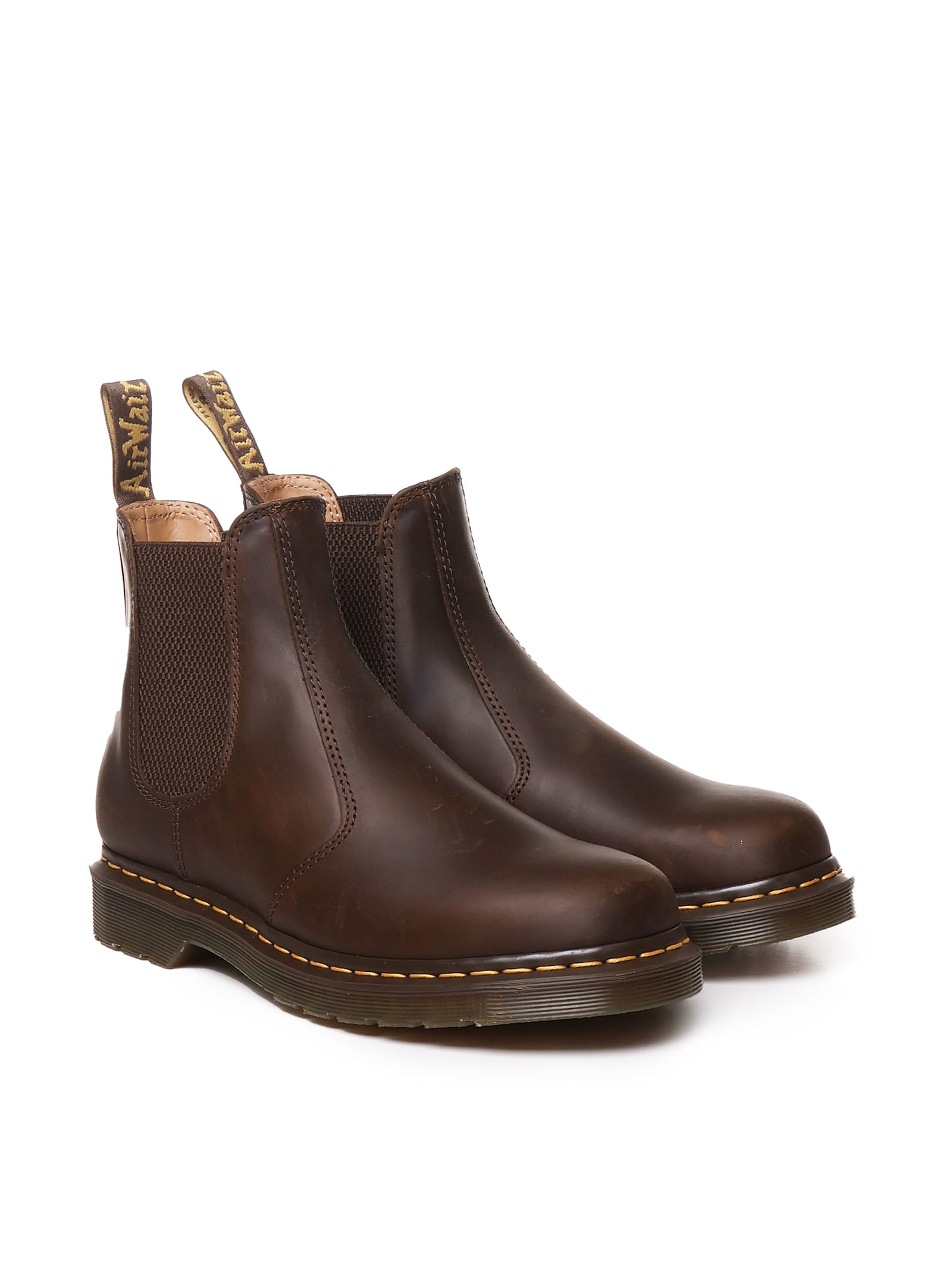 Shop Dr. Martens' Chelsea 2976 Crazy Horse Boots In Dark Brown