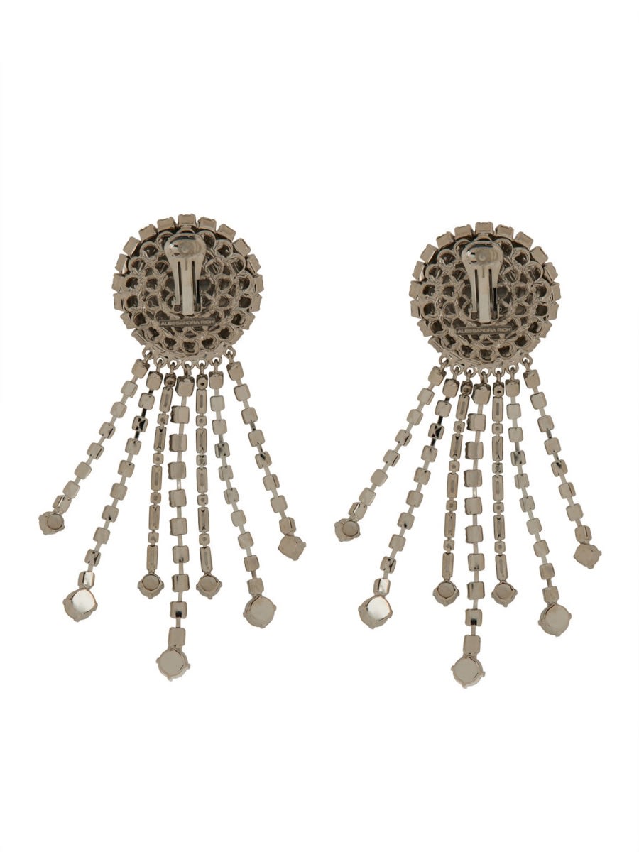 Shop Alessandra Rich Round Clip-on Earrings In Silver