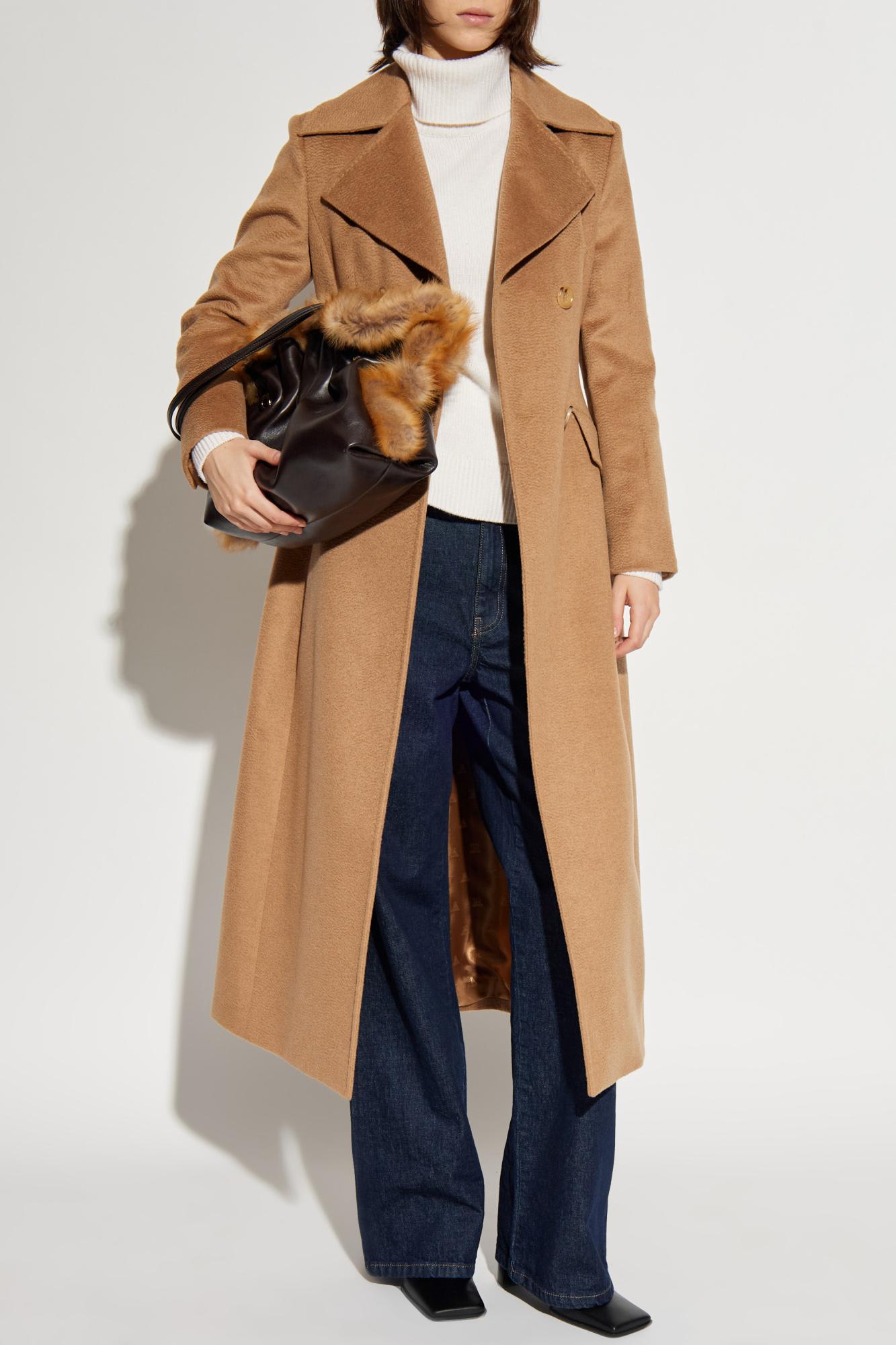 Max Mara Double-breasted Coat In Brown