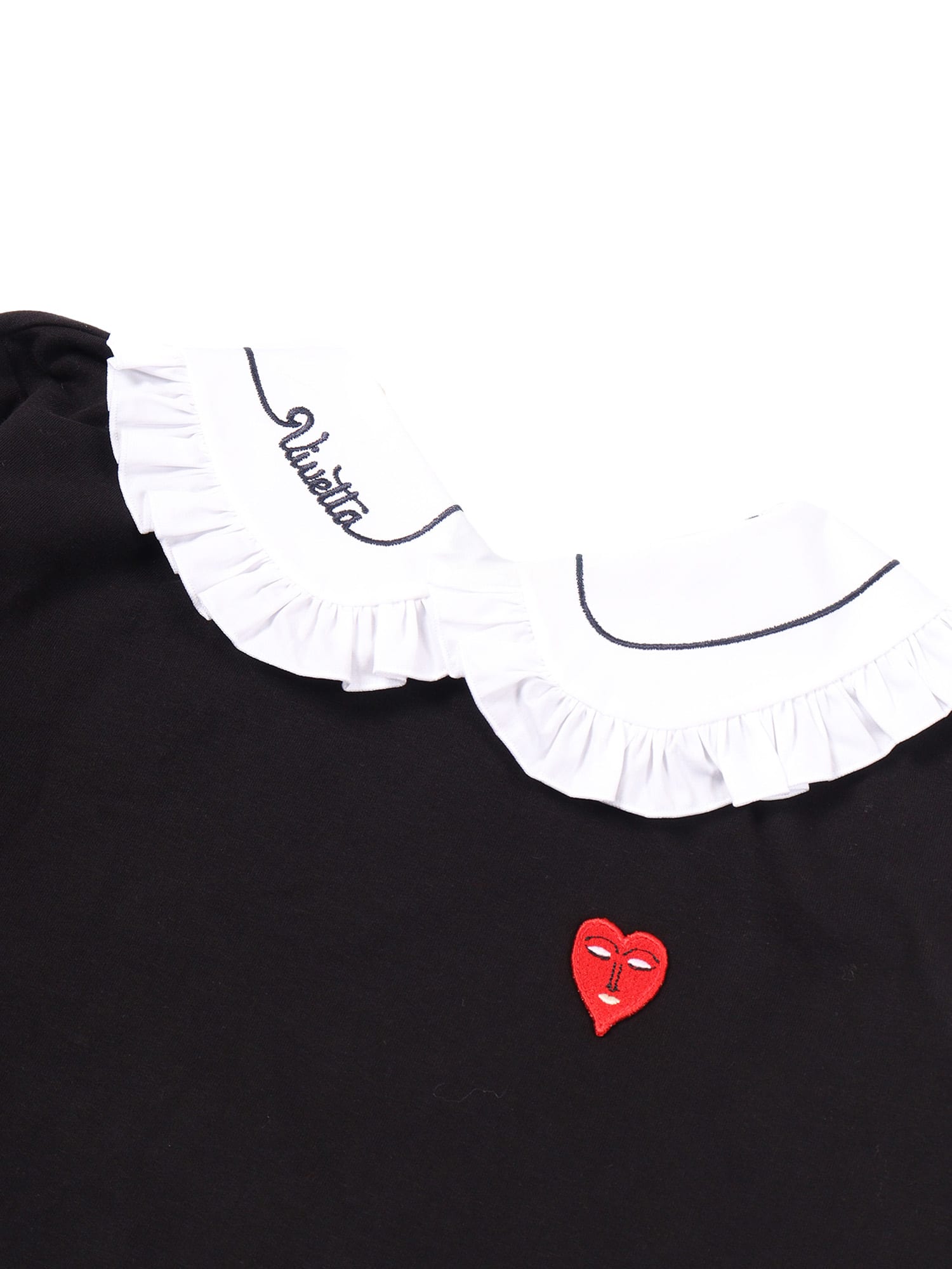 Vivetta Black Sweatshirt With Detachable Collar In Black