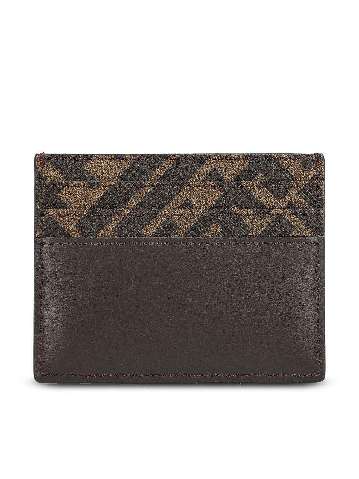 Shop Fendi Ff Squared Card Holder In Real Ebano+tbmr+p