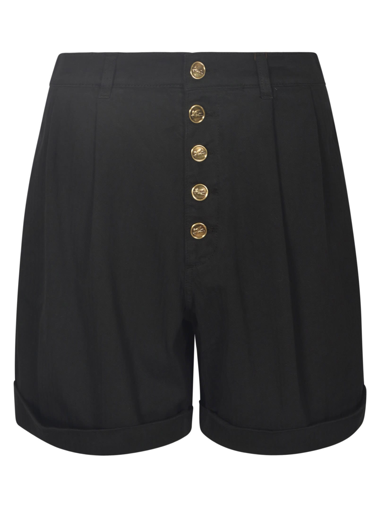 Etro Buttoned High Waist Shorts