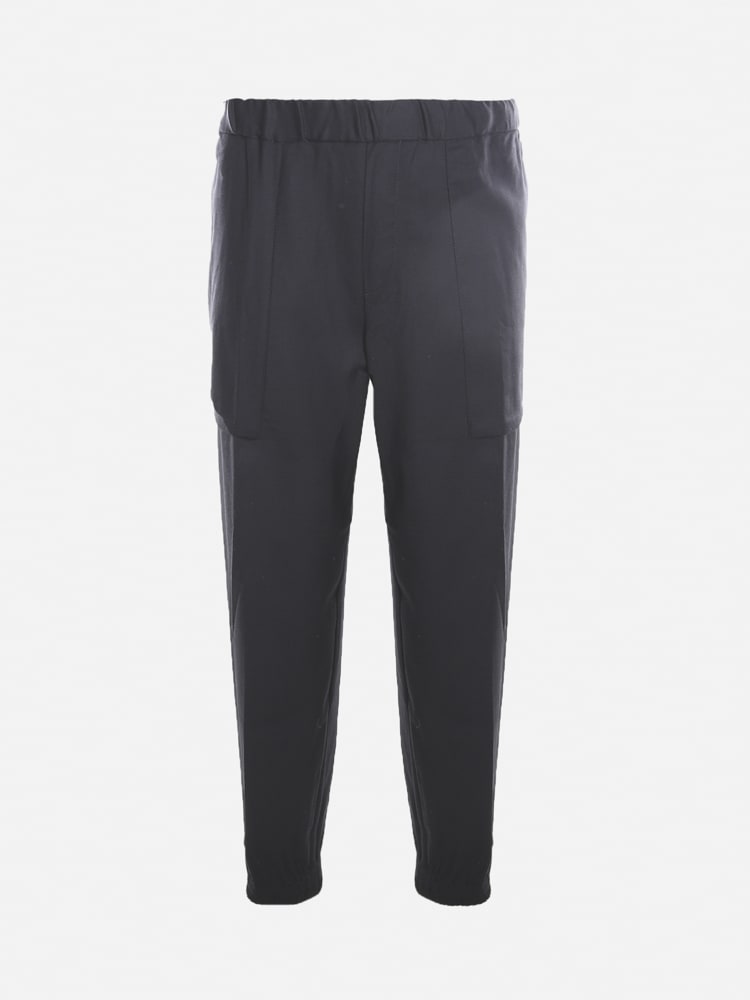Emporio Armani Basic Trousers In Virgin Wool Blend