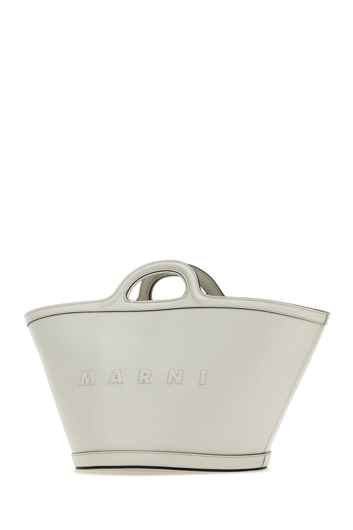 Marni White Leather Small Tropicalia Handbag In 00w05