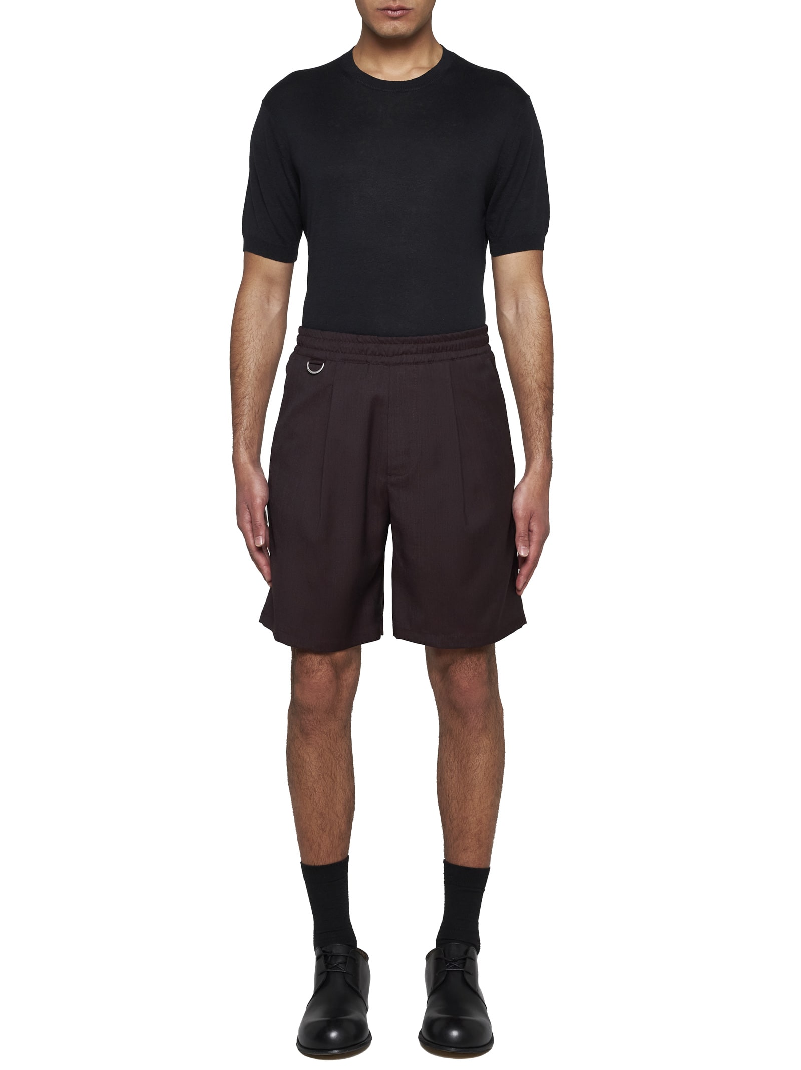 Shop Low Brand Shorts In Black Rum