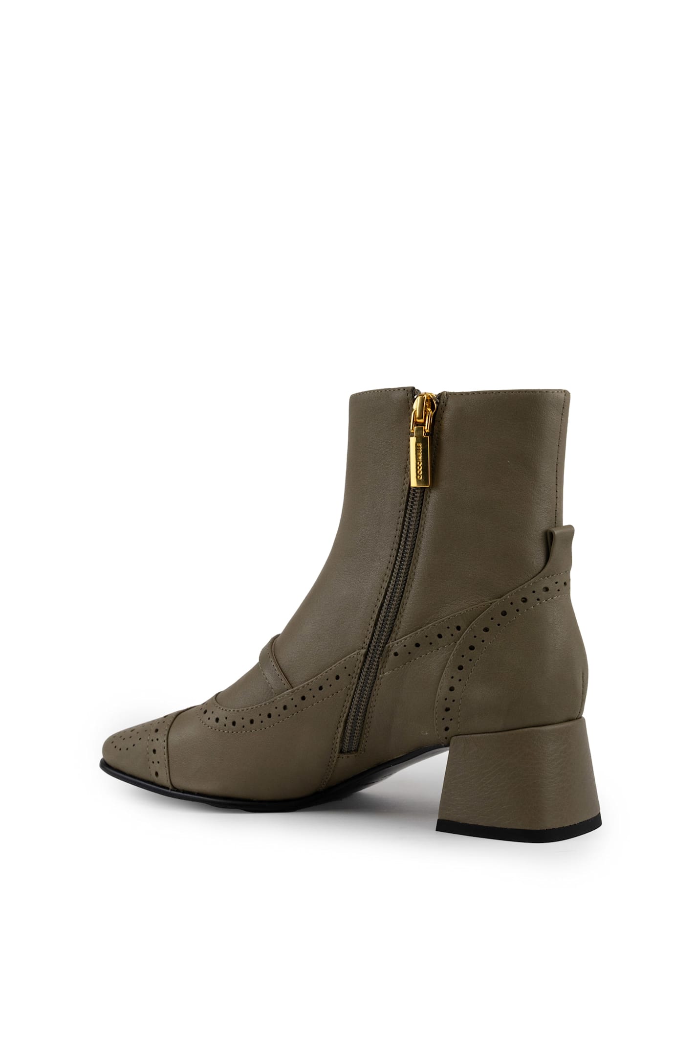 Shop Coccinelle Campus Leather Ankle Boots In Laurel Green