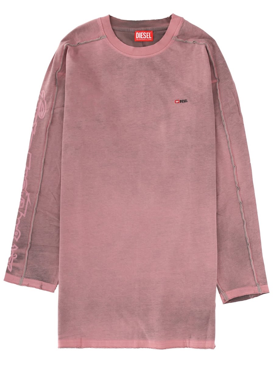 Diesel Mini Dress D-aliene In Pink