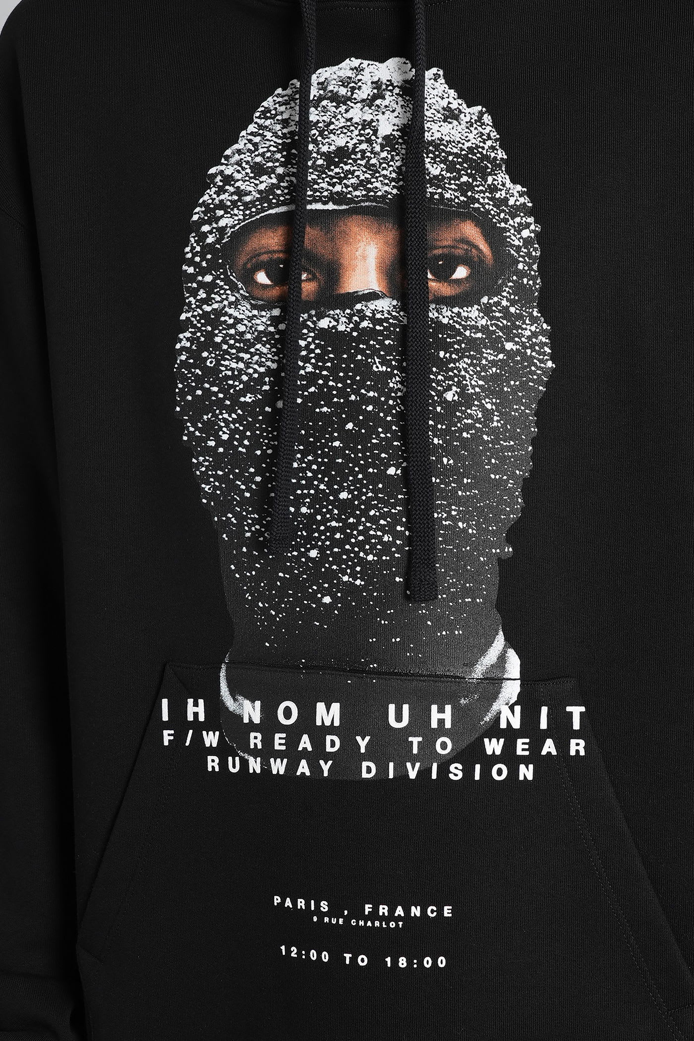 Ih Nom Uh Nit Graphic Print Crewneck Sweater Long Sleeves In Black