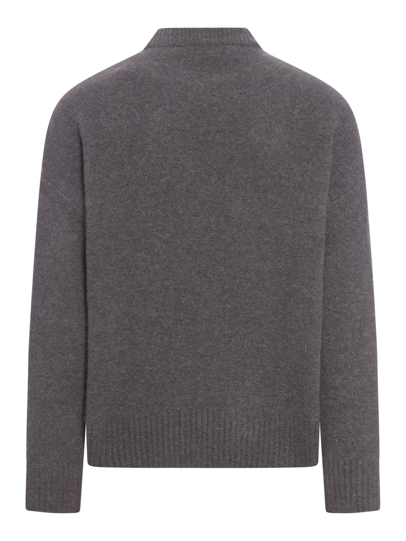 Shop Ami Alexandre Mattiussi Off White Adc Sweater In Dark Grey