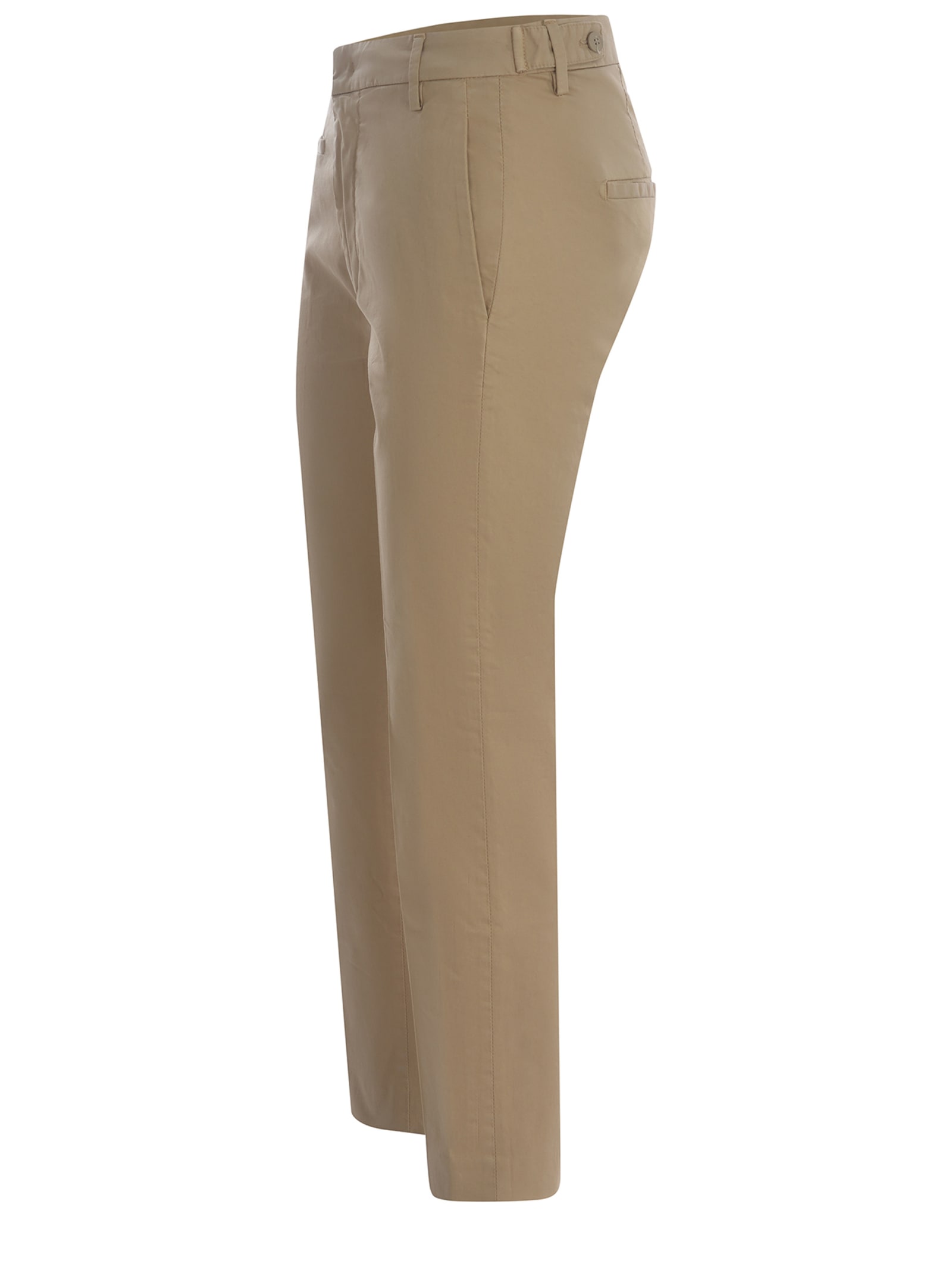 Shop Dondup Trousers  Ariel Trousers Made Of Cotton In Beige