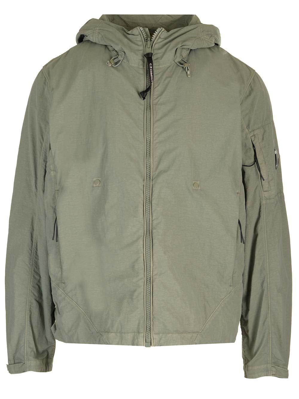 Shop C.p. Company Reversible Hooded Jacket In Agave