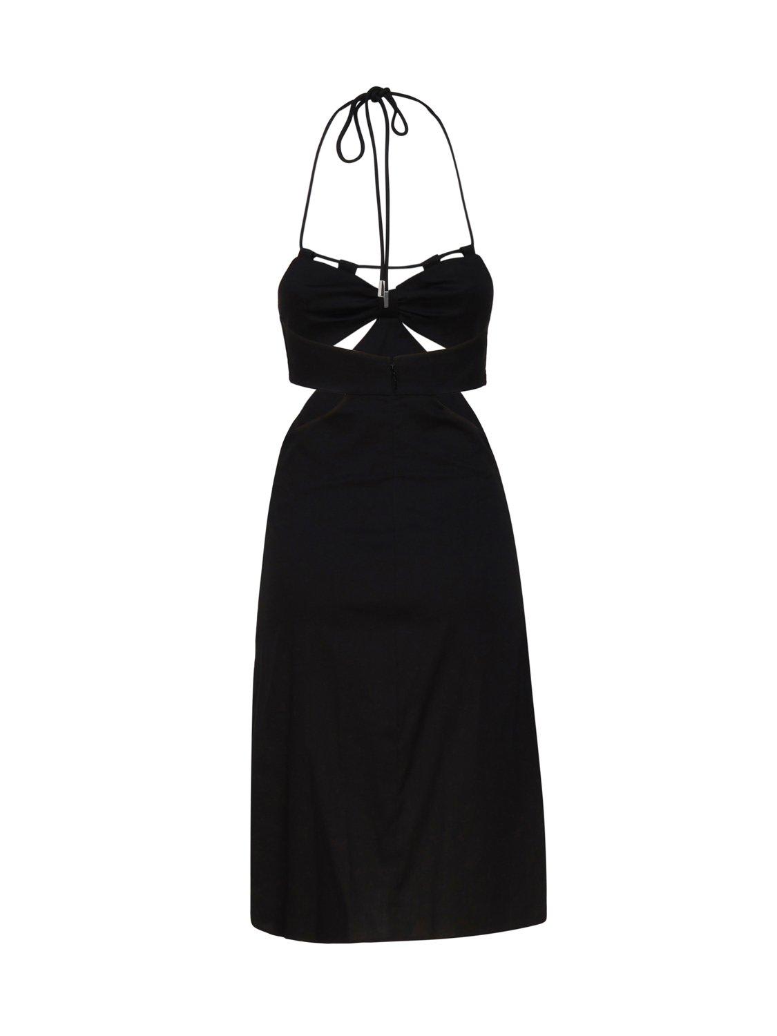 Shop Pinko American Pie Cut-out Sleeveless Dress In Black