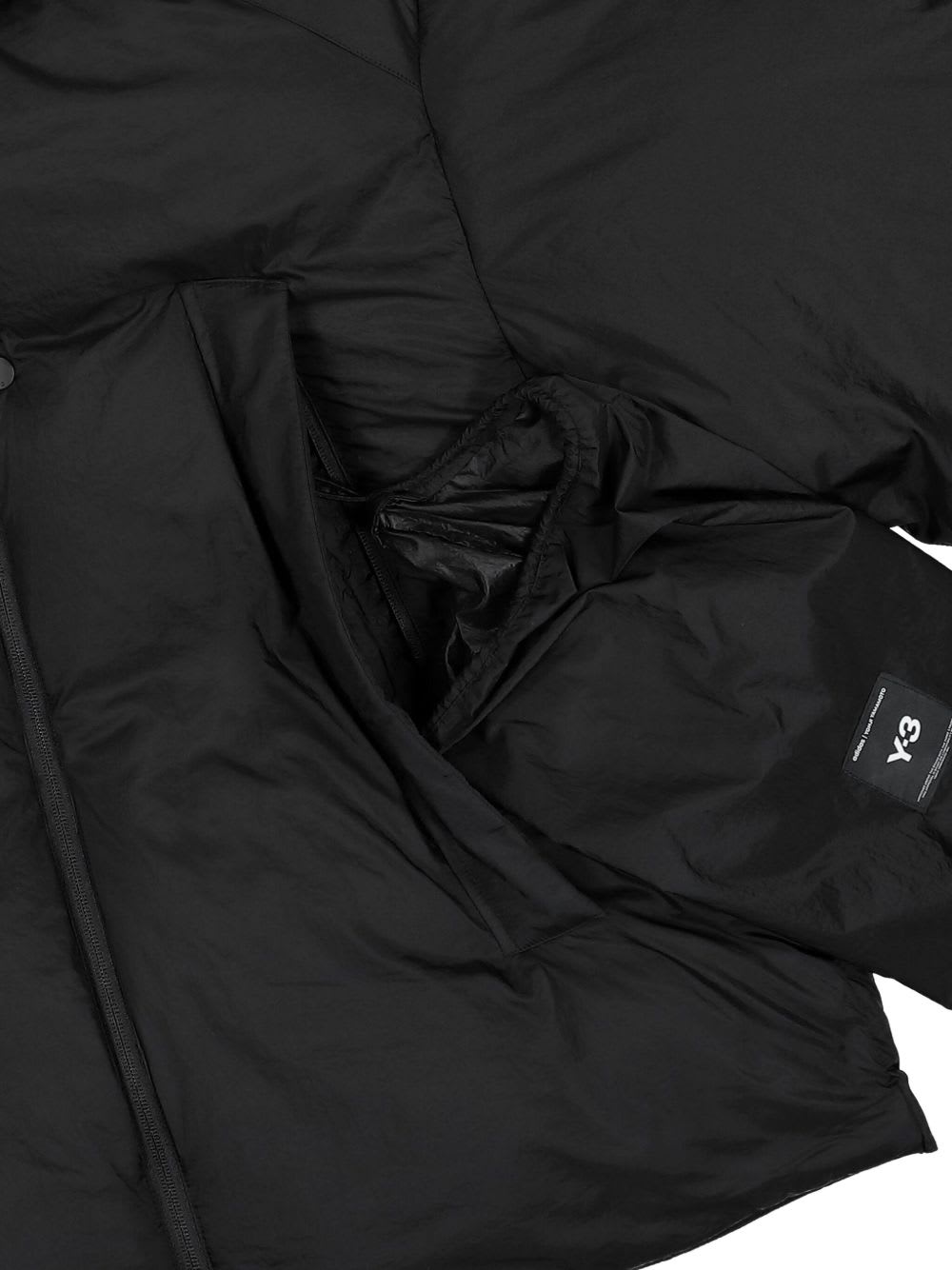 Y-3 Nylon Short Down Jacket In Blue