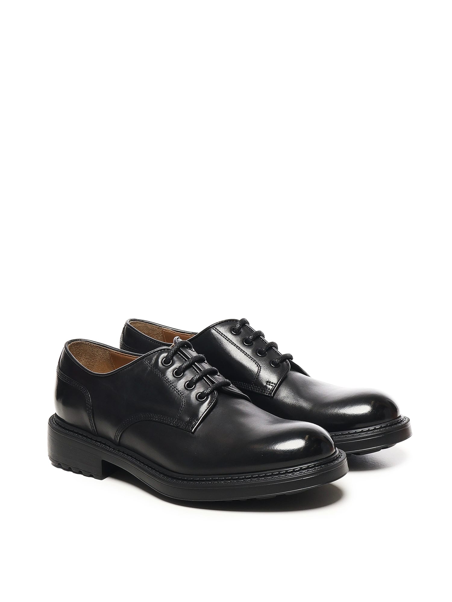 Doucal's Lace-up Leather Derby Shoes In Black