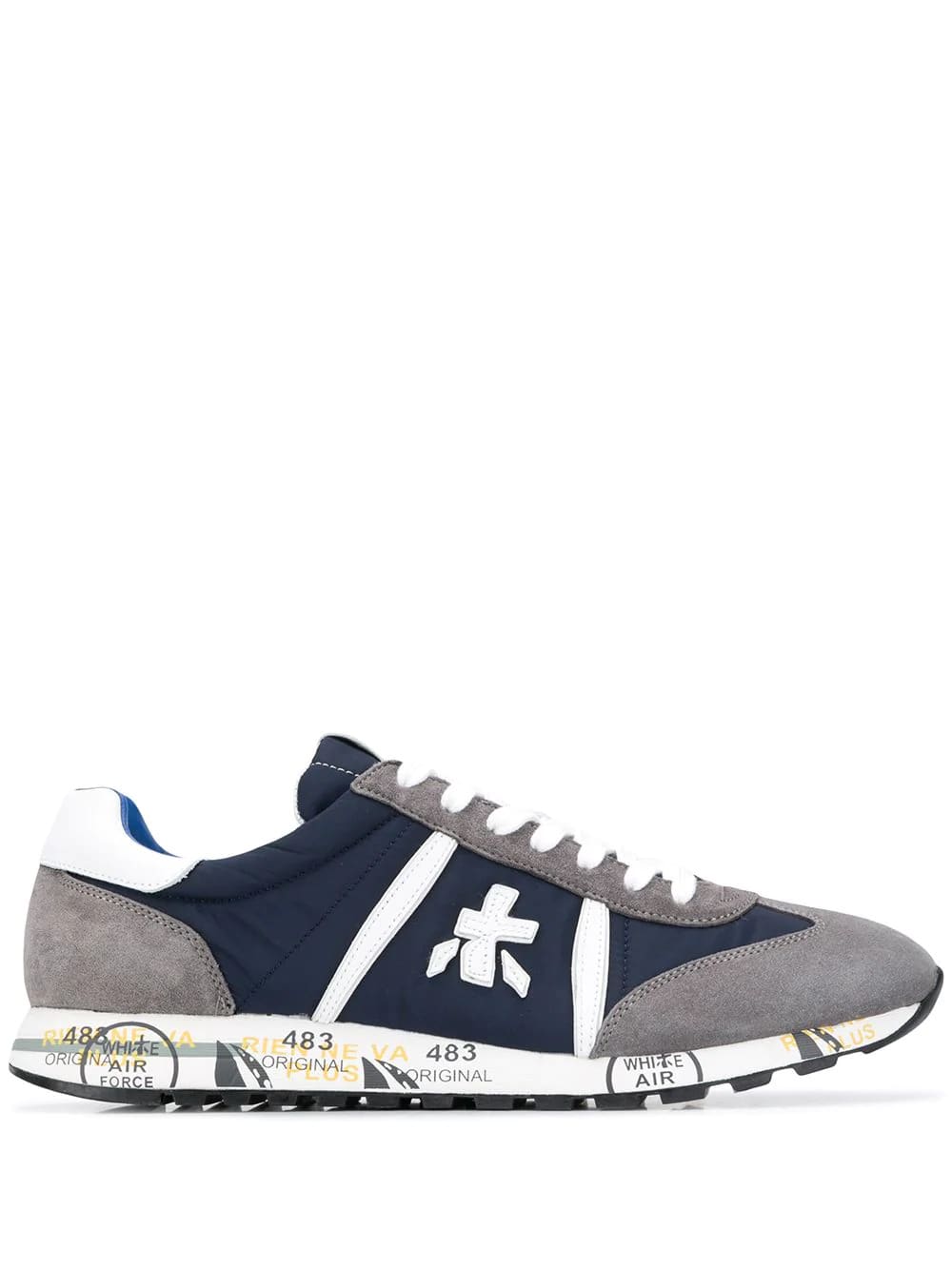 Premiata Navy And Grey Leather Lucy Sneakers