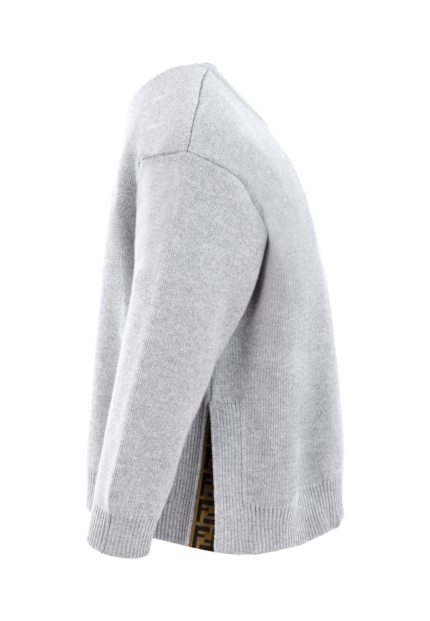 Fendi Crew Neck Sweater In Gray