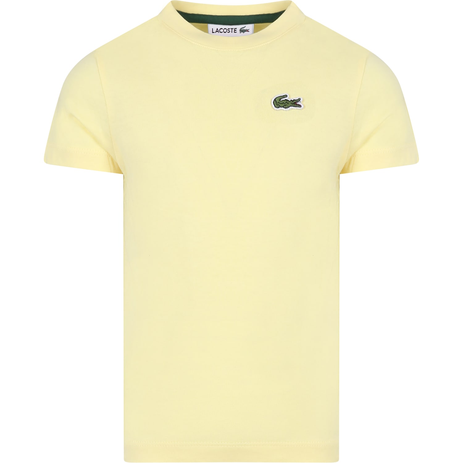 Shop Lacoste Yellow T-shirt For Boy With Crocodile